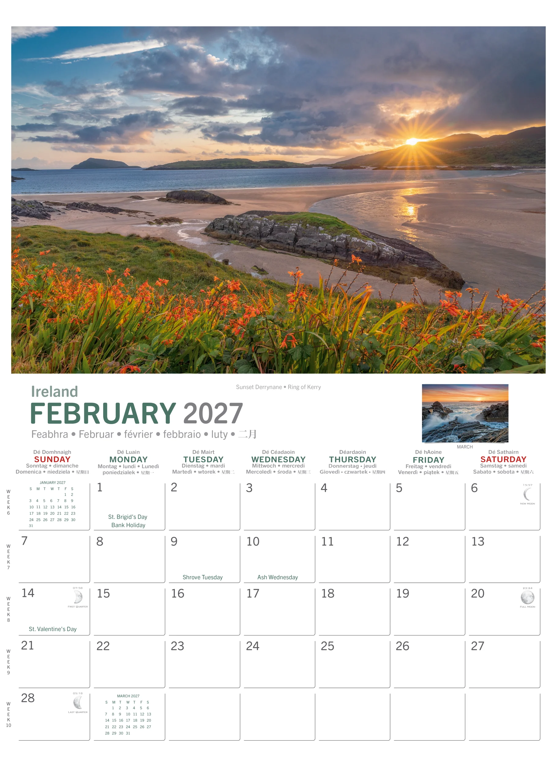 A4 Wild Atlantic Way Wall Calendar 2027 - Image 2