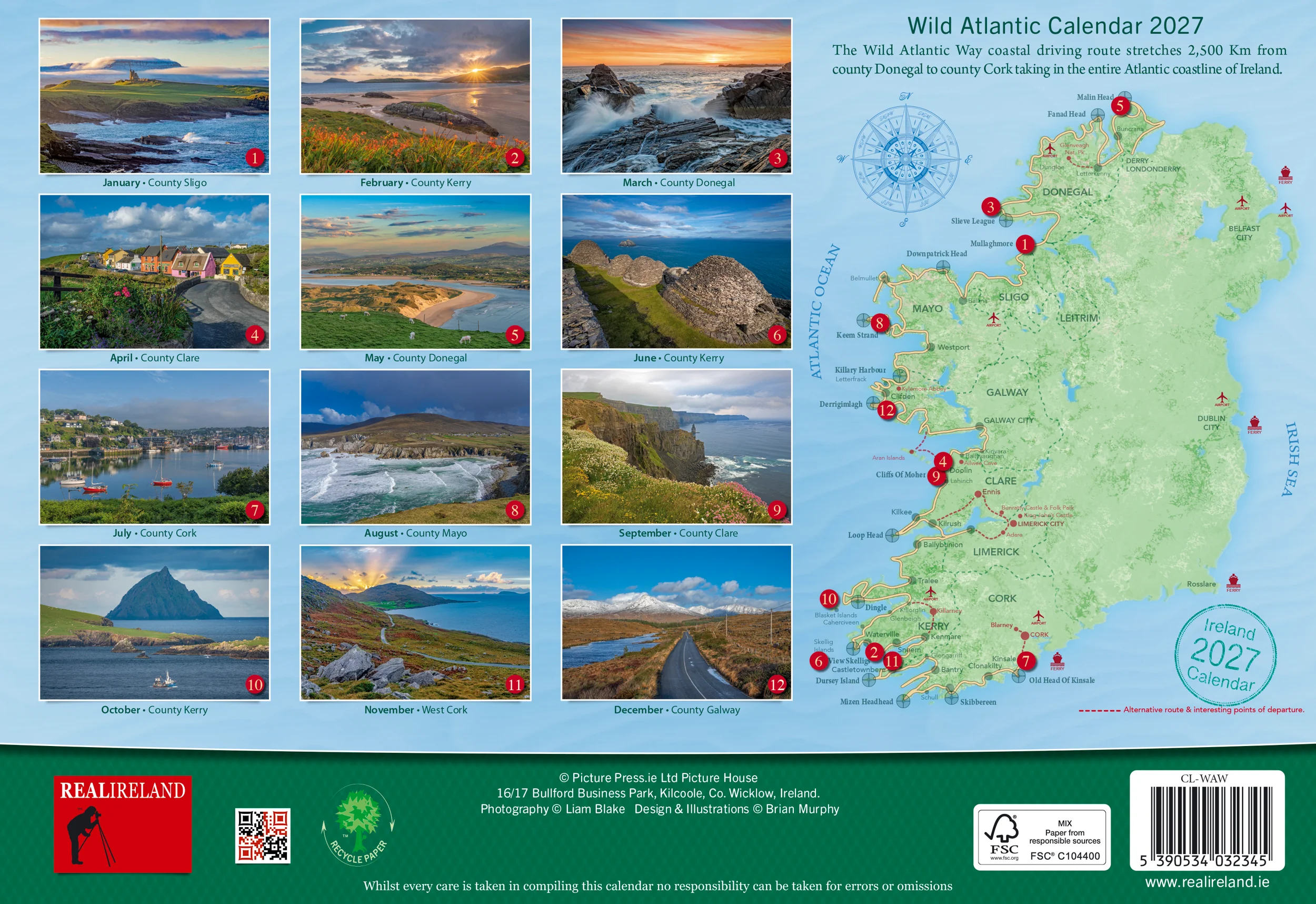 A4 Wild Atlantic Way Wall Calendar 2027 - Image 3