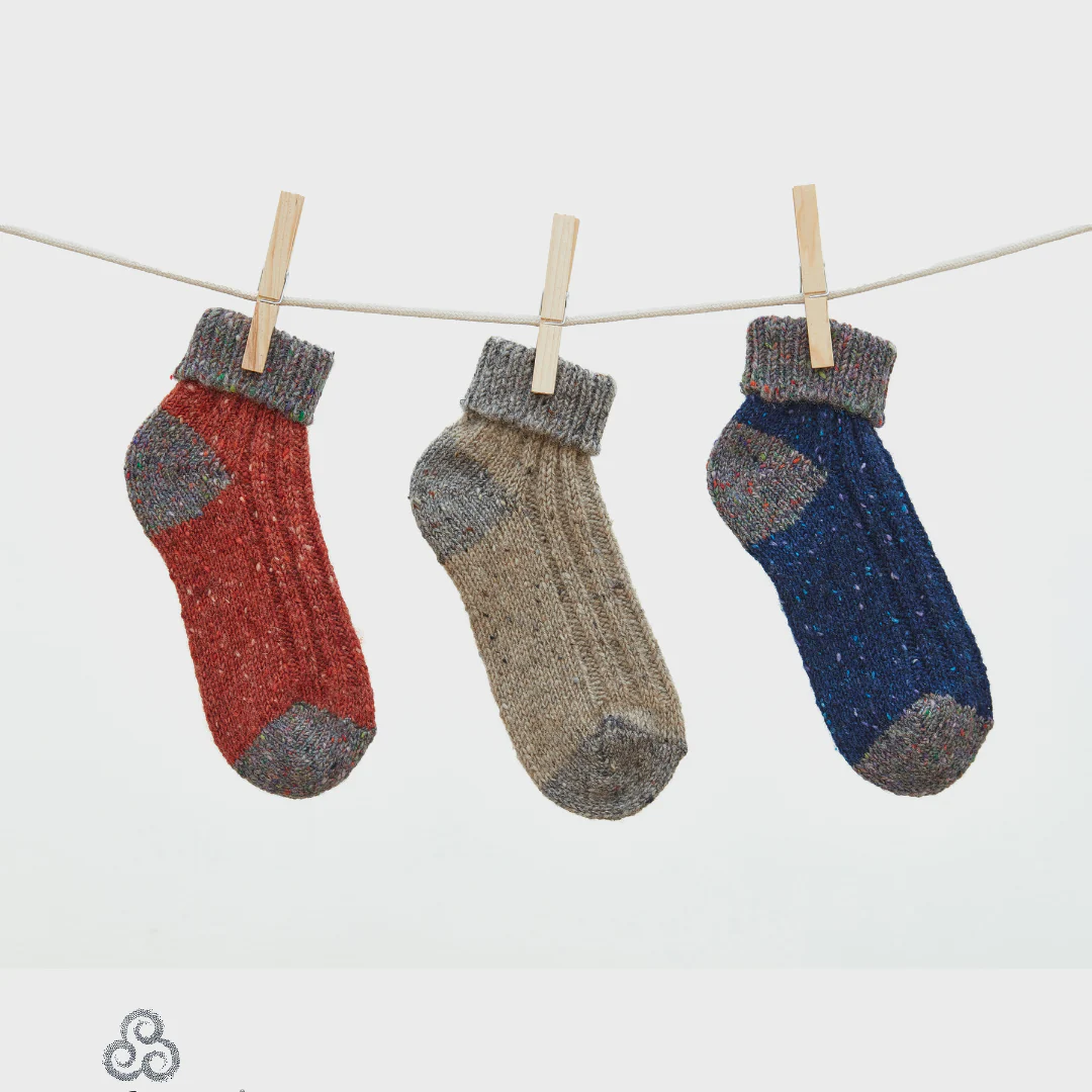 Adults Turn Down Ankle Sock Orange & Grey - Image 3