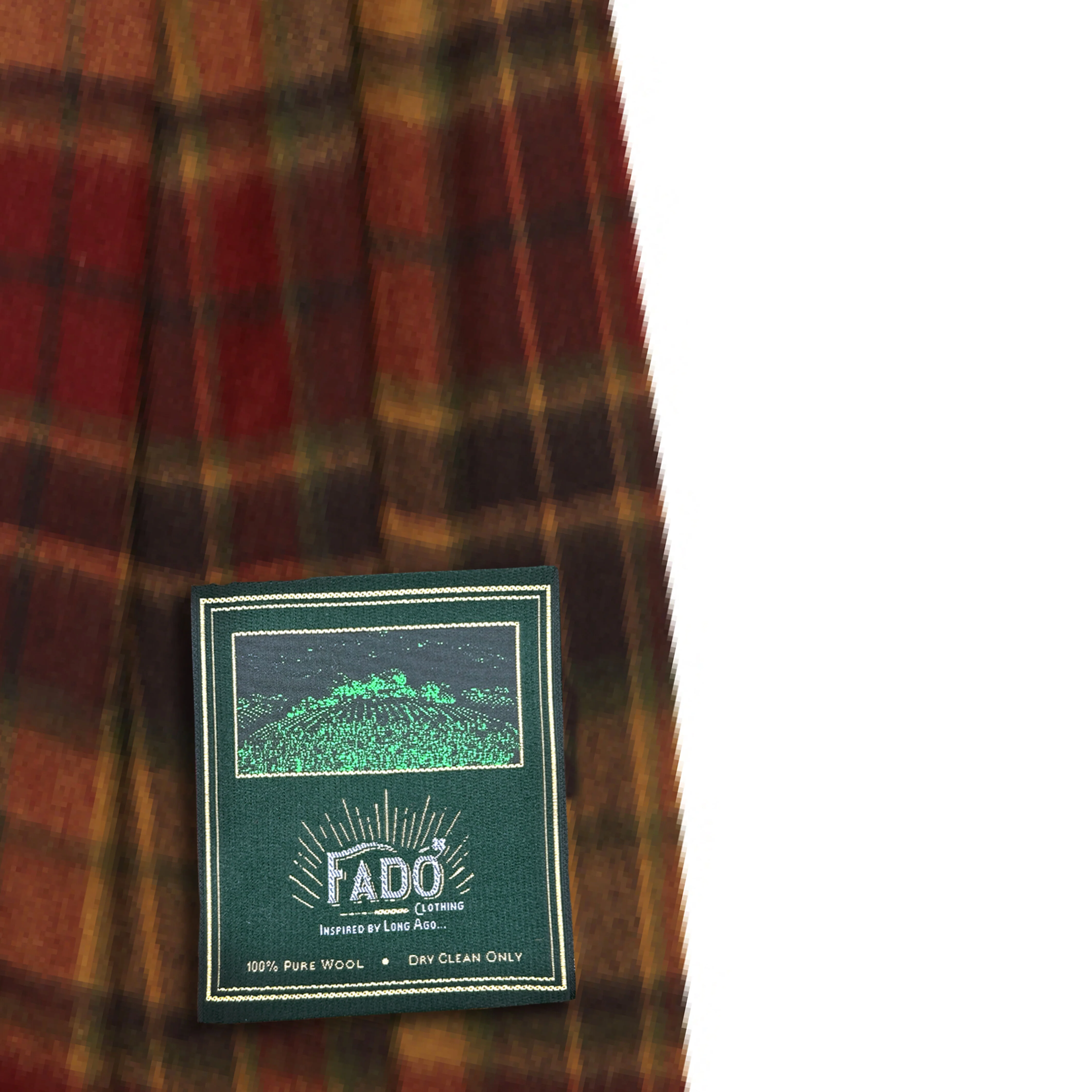 Antique Buchanan Wool Scarf Red & Beige Tartan - Image 2