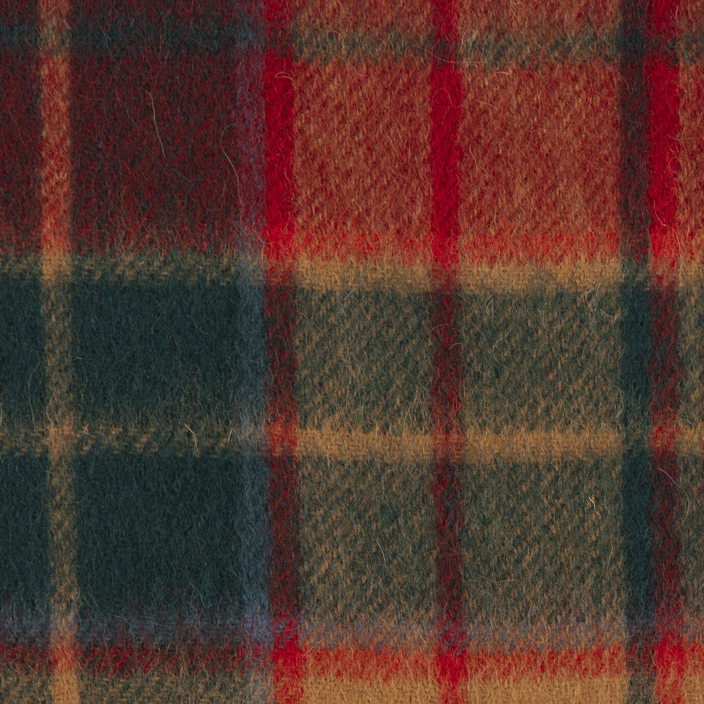 Antique Buchanan Wool Scarf Red & Beige Tartan - Image 5