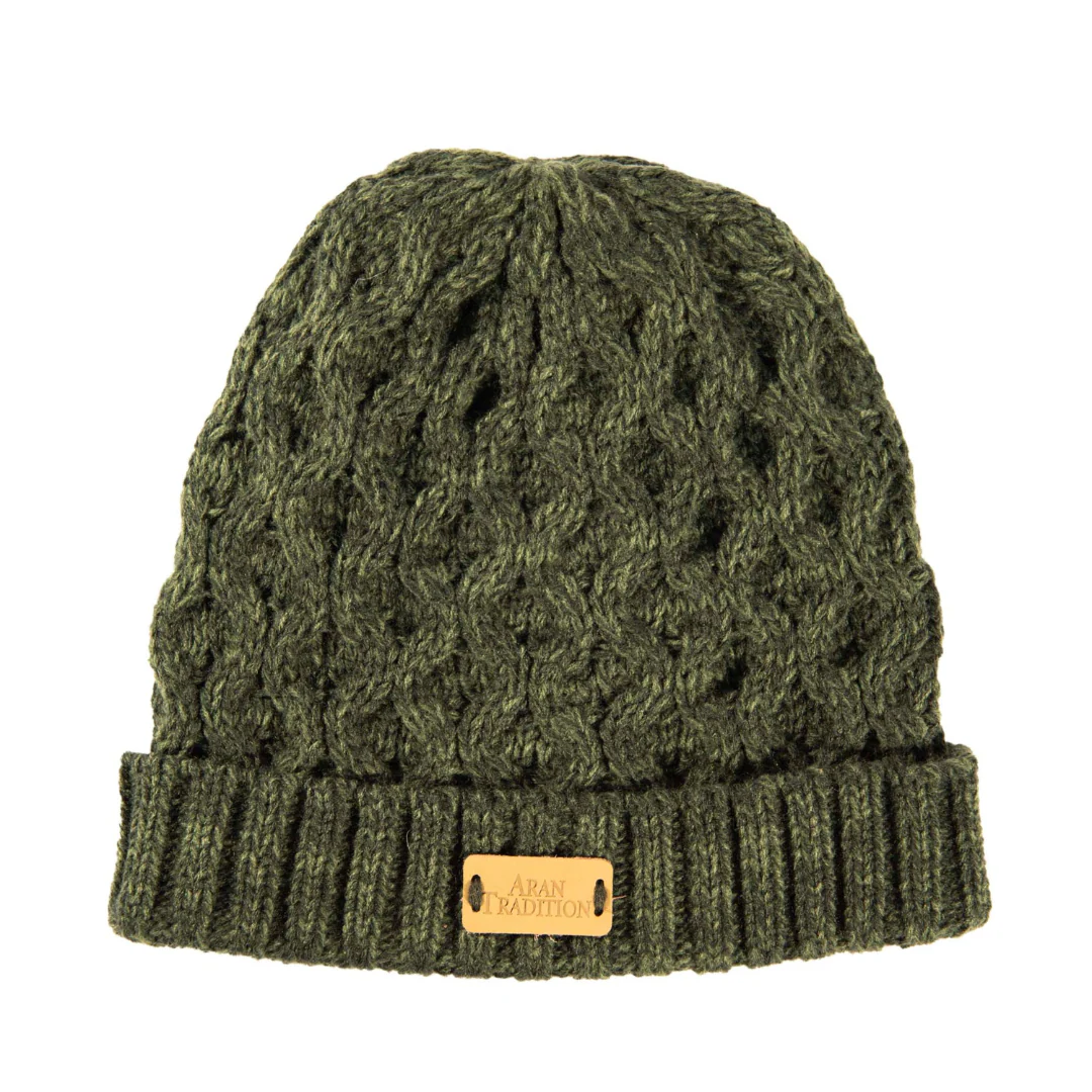 Aran Knit Style Cable Stitch Beanie Hat