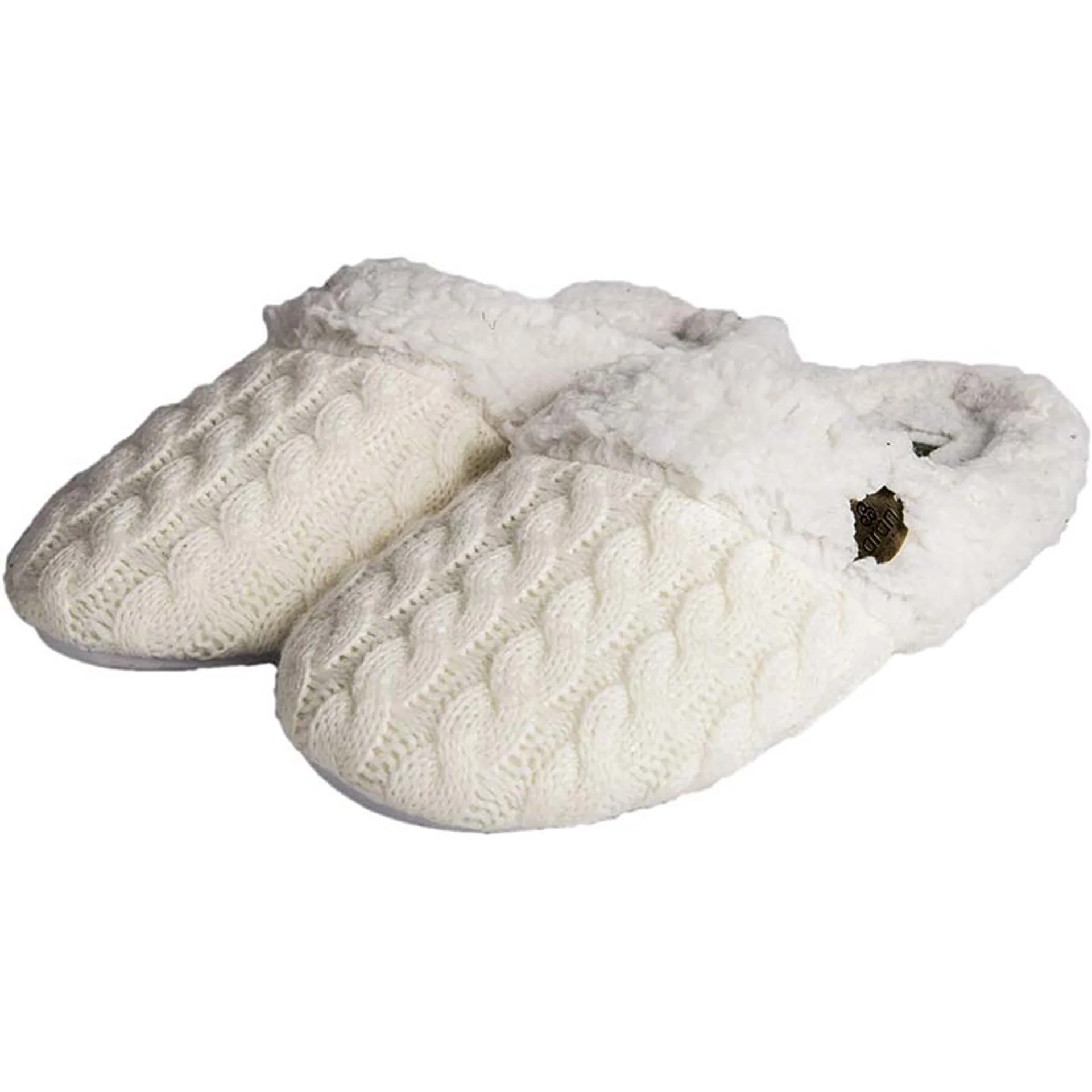 Aran Knitted Slip On Slippers