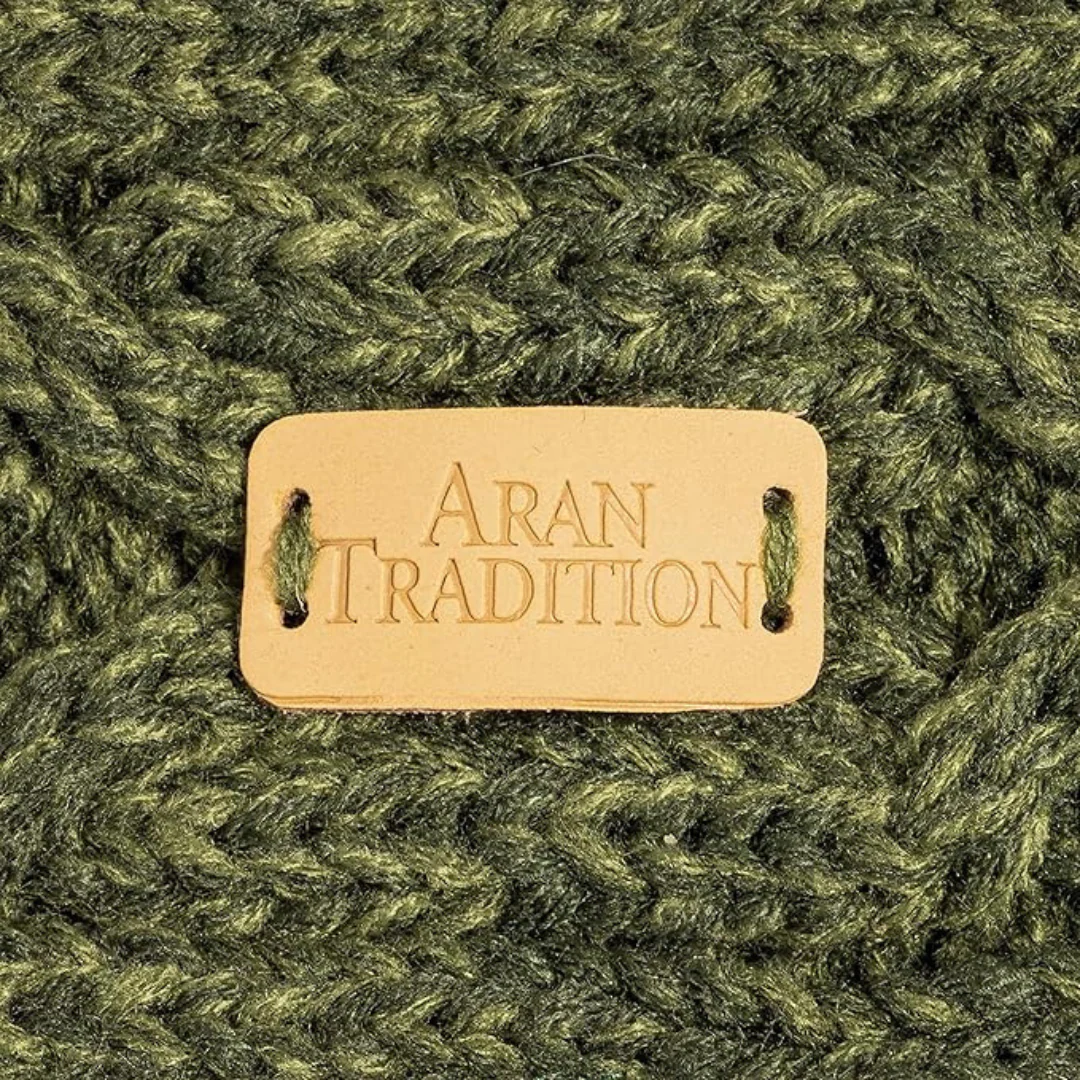 Aran Knitted Traditional Patterns Headband Dark Green - Image 4