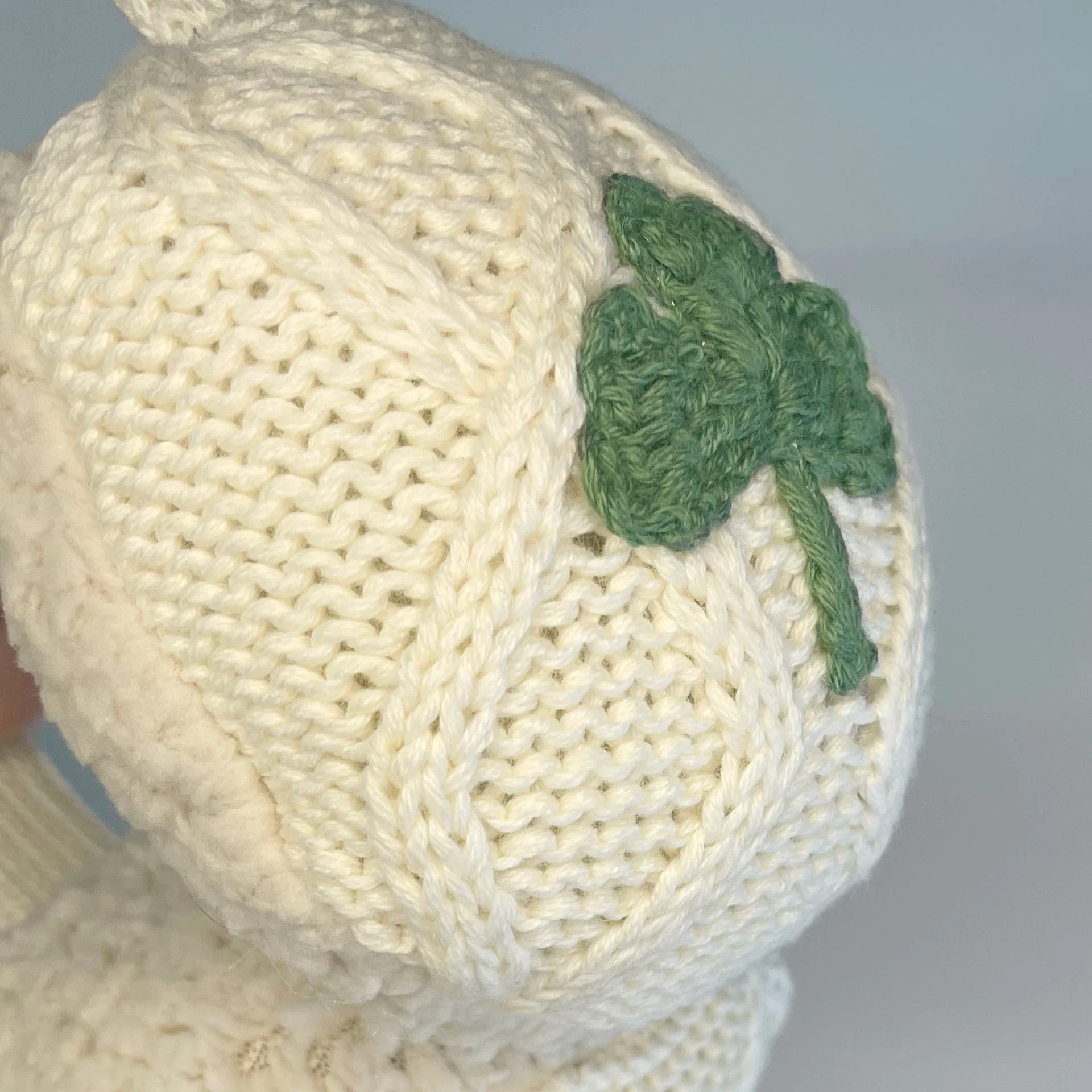 Aran Style Shamrock Cream Ear Muffs - Image 3