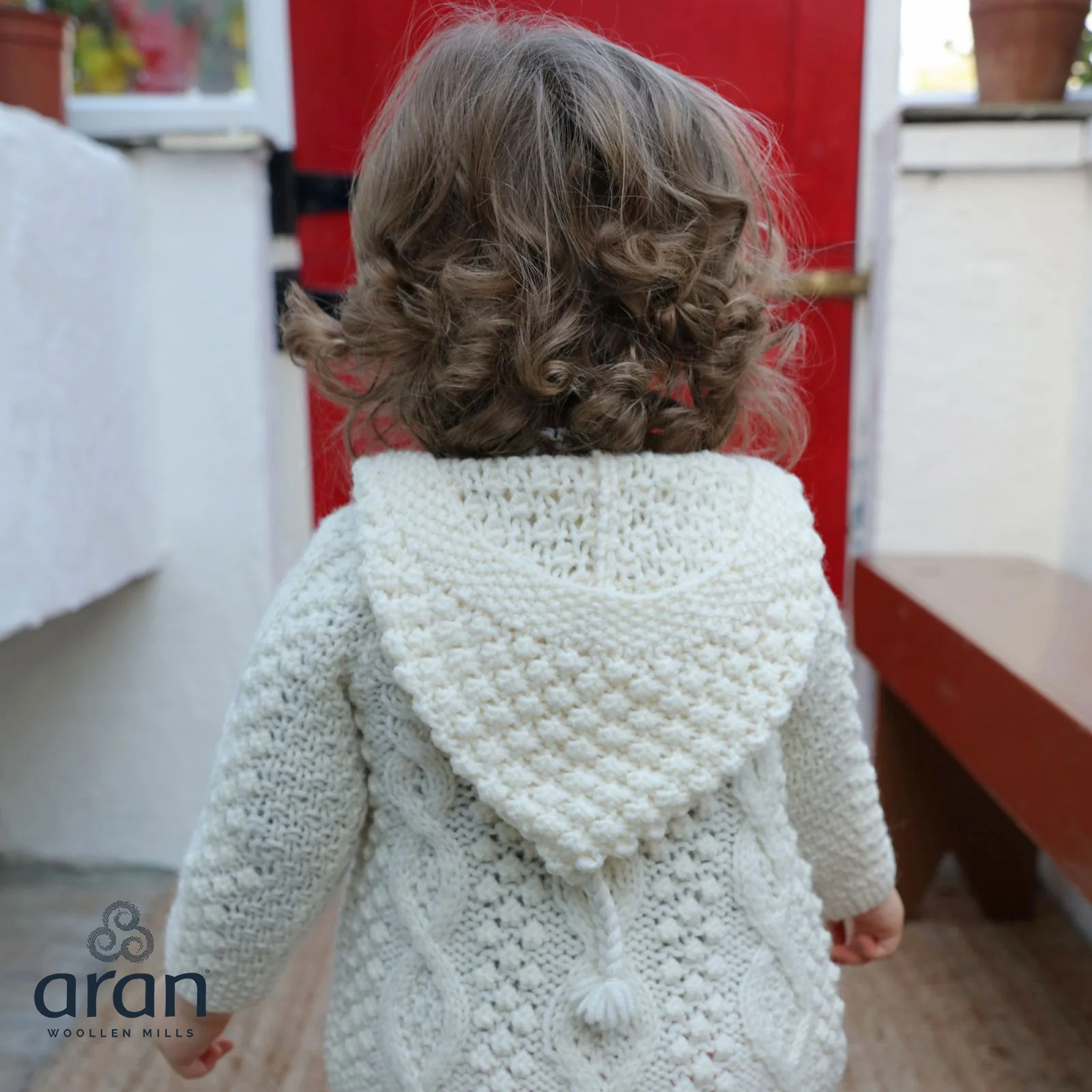 Baby Aran Side-Fastening Hoodie - Image 4
