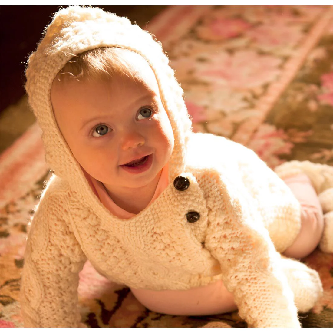 Baby Aran Side-Fastening Hoodie - Image 5