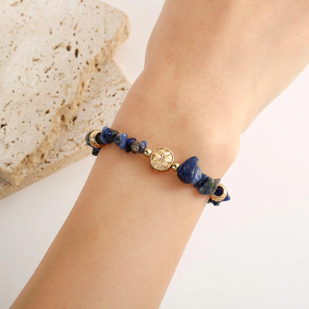 Blue Sodalite Semi-Precious Chip Bracelet - Image 2
