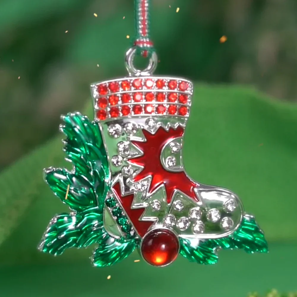 Boots With Red Stones Tree Decoration - Image 3