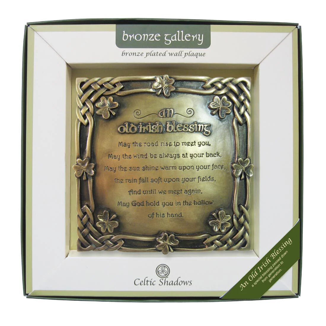 Bronze Plated Wall Plaque With Old Irish Blessing Design