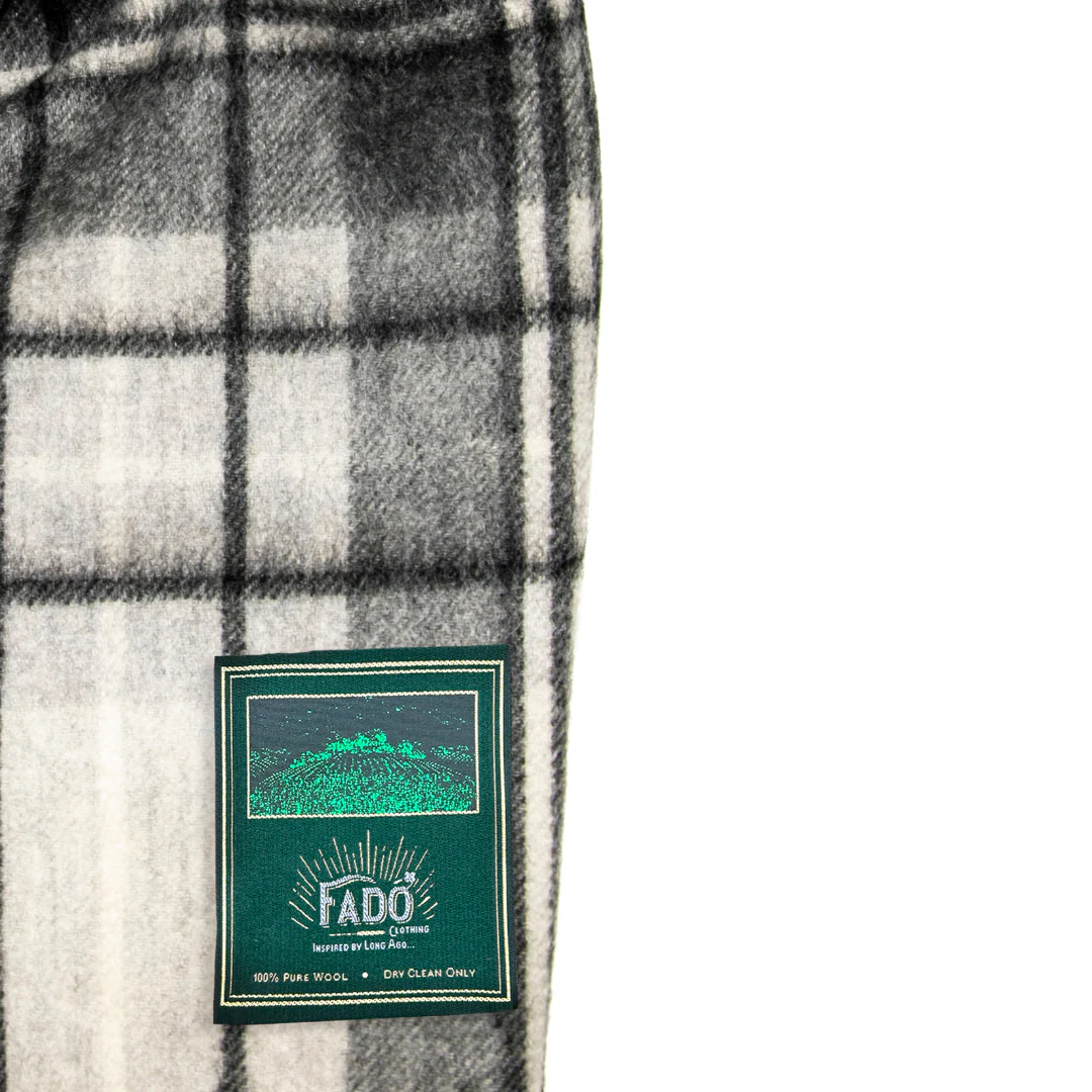 Brushed Wool Black And White Checkered Scarf - Image 2