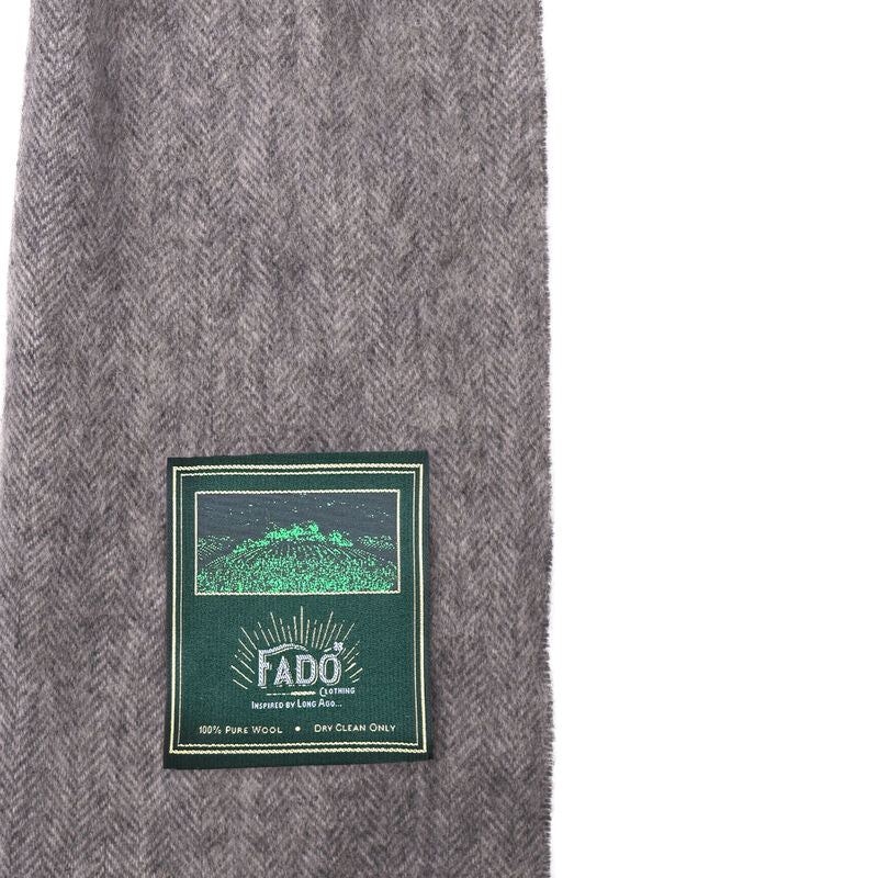 Brushed Woollen Tartan Scarf Silver Grey - Image 2