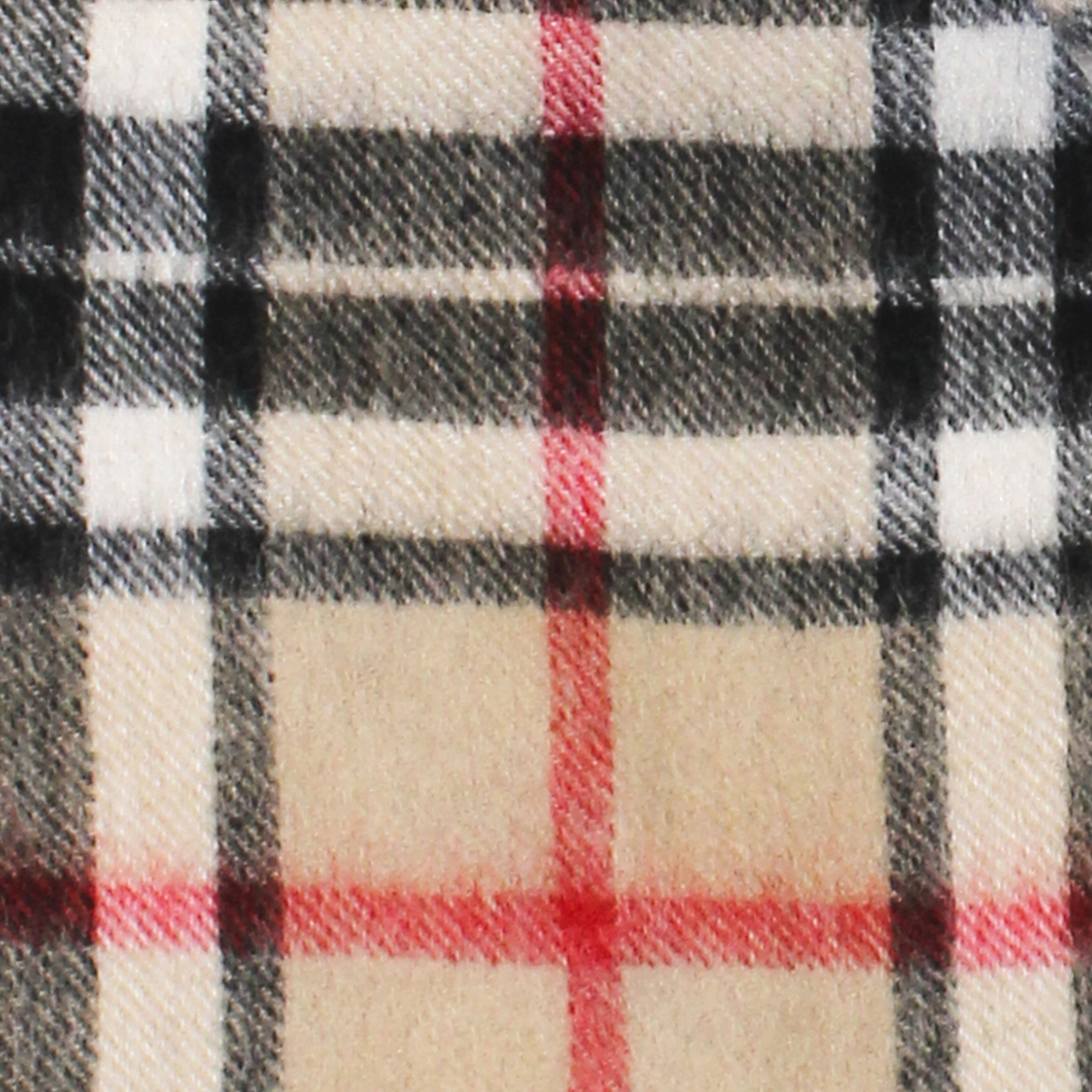 Carrolls Irish Designs Wool Scarf With Beige Black Red And White Design - Image 2