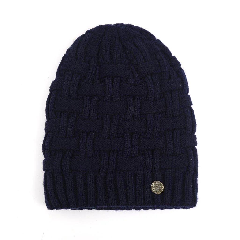 Celtic Basket Weave Navy Beanie