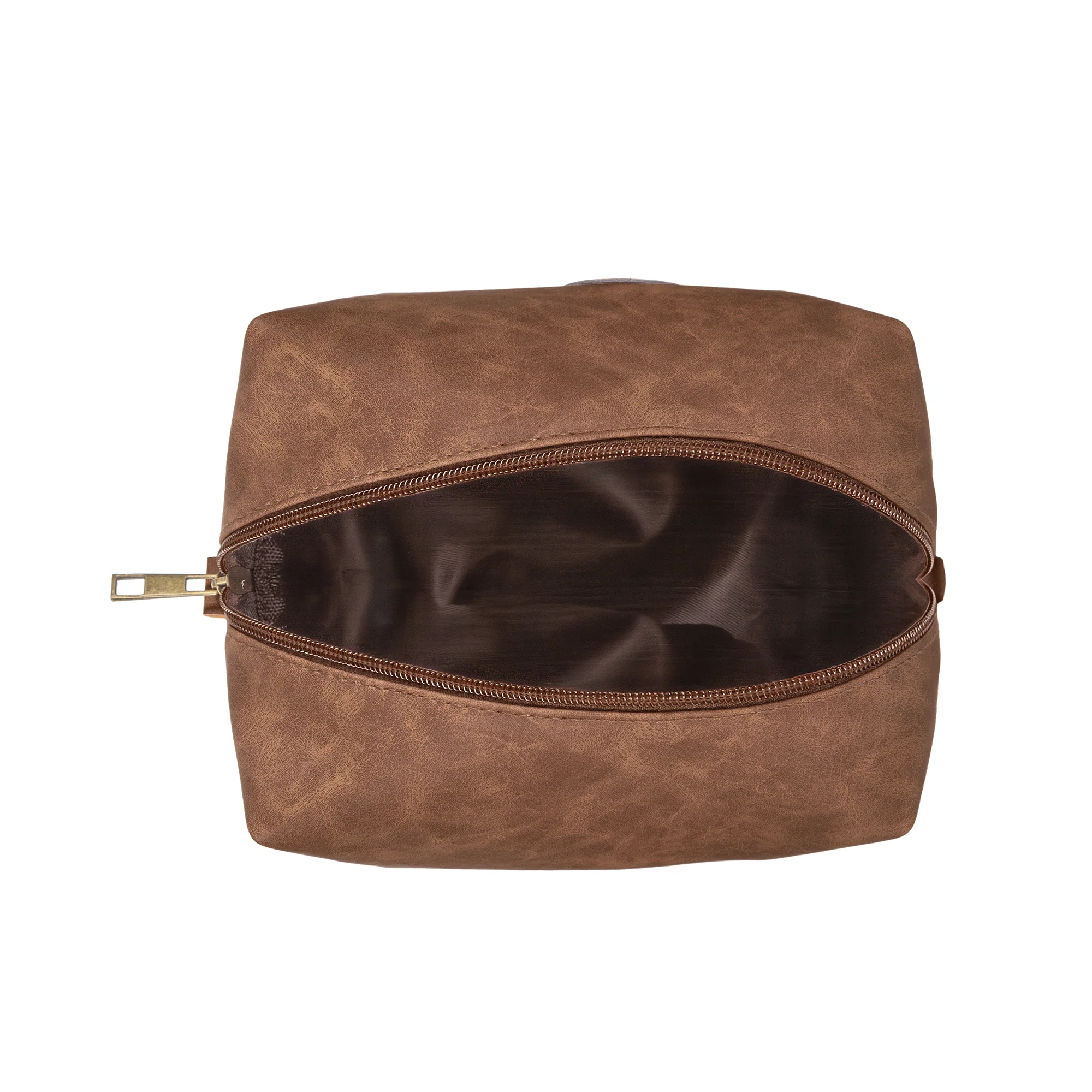 Celtic Crafts Ireland Brown Leather Square Wash Bag - Image 2