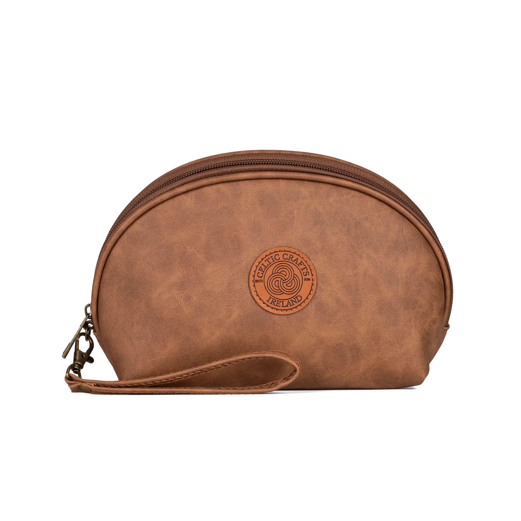 Celtic Crafts Ireland Brown Leather Wash Bag