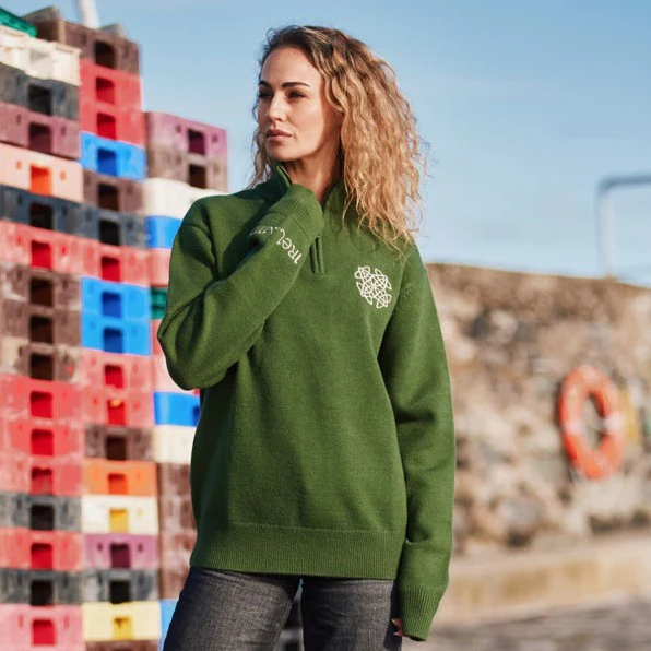 Celtic Knot Sage 1/4 Zip Jumper - Image 2