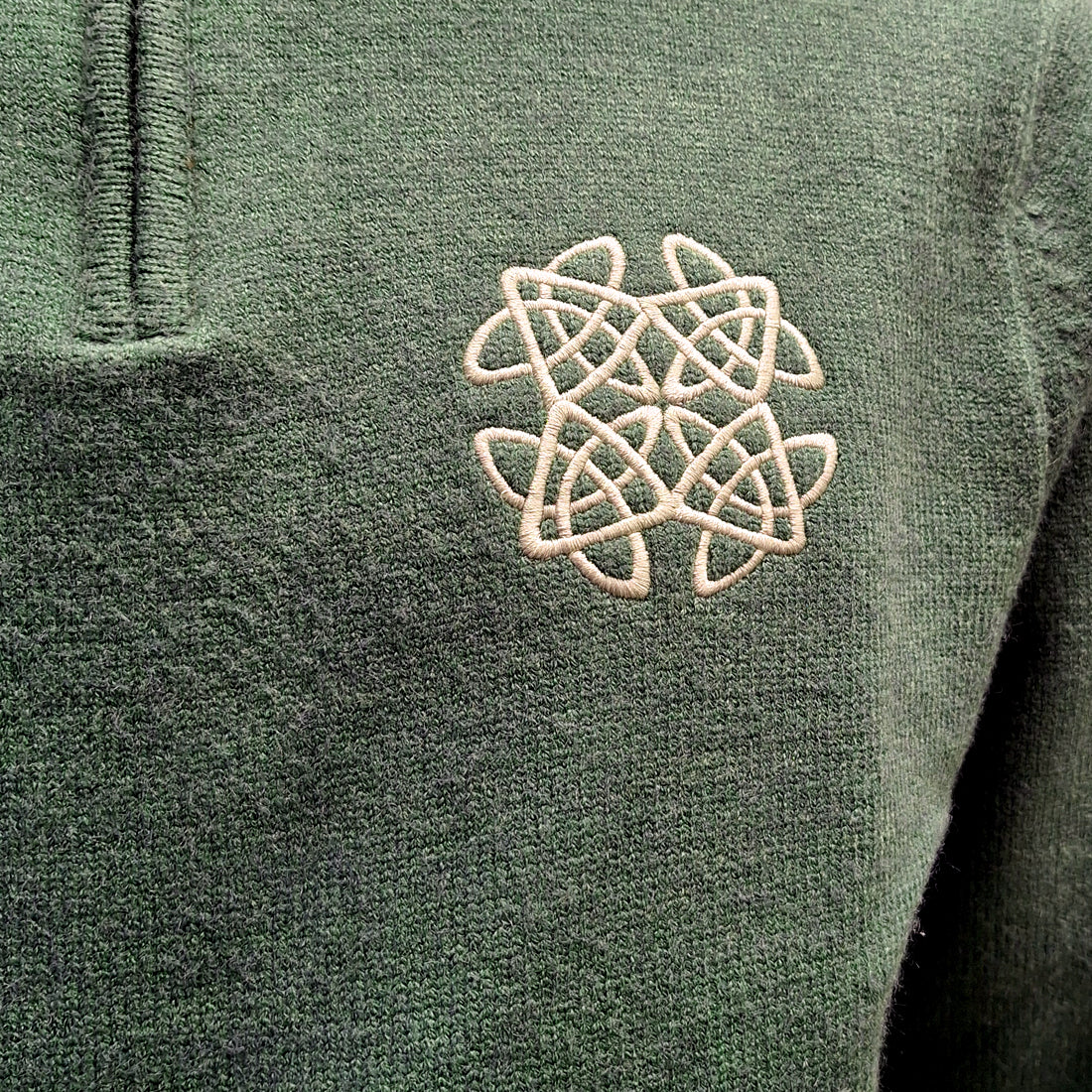 Celtic Knot Sage 1/4 Zip Jumper - Image 7