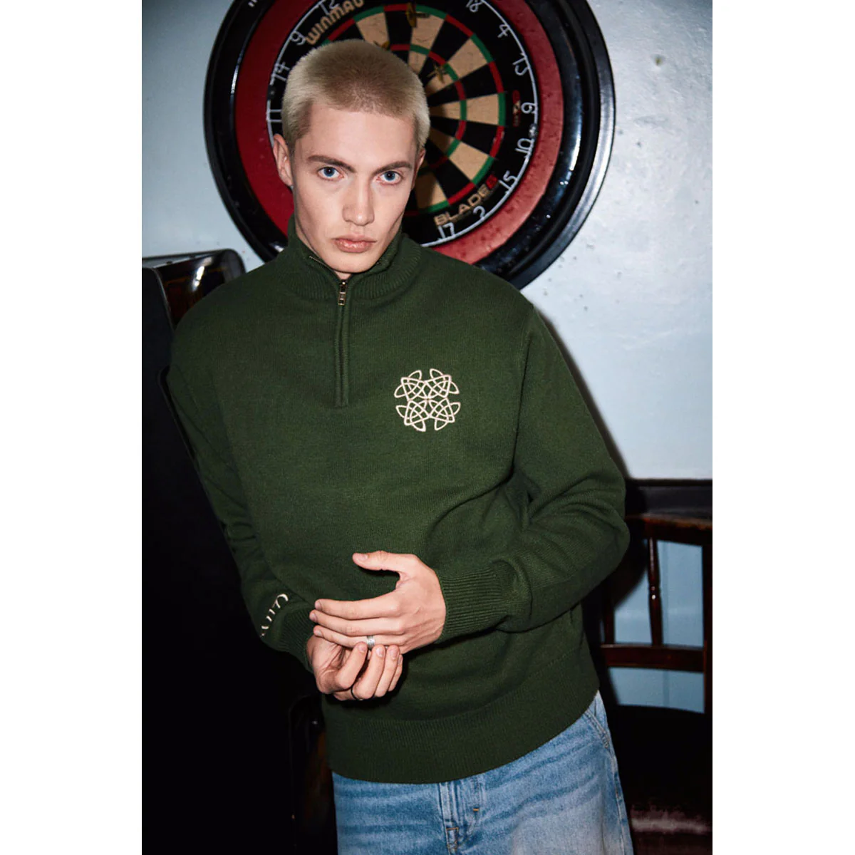 Celtic Knot Sage 1/4 Zip Jumper - Image 8