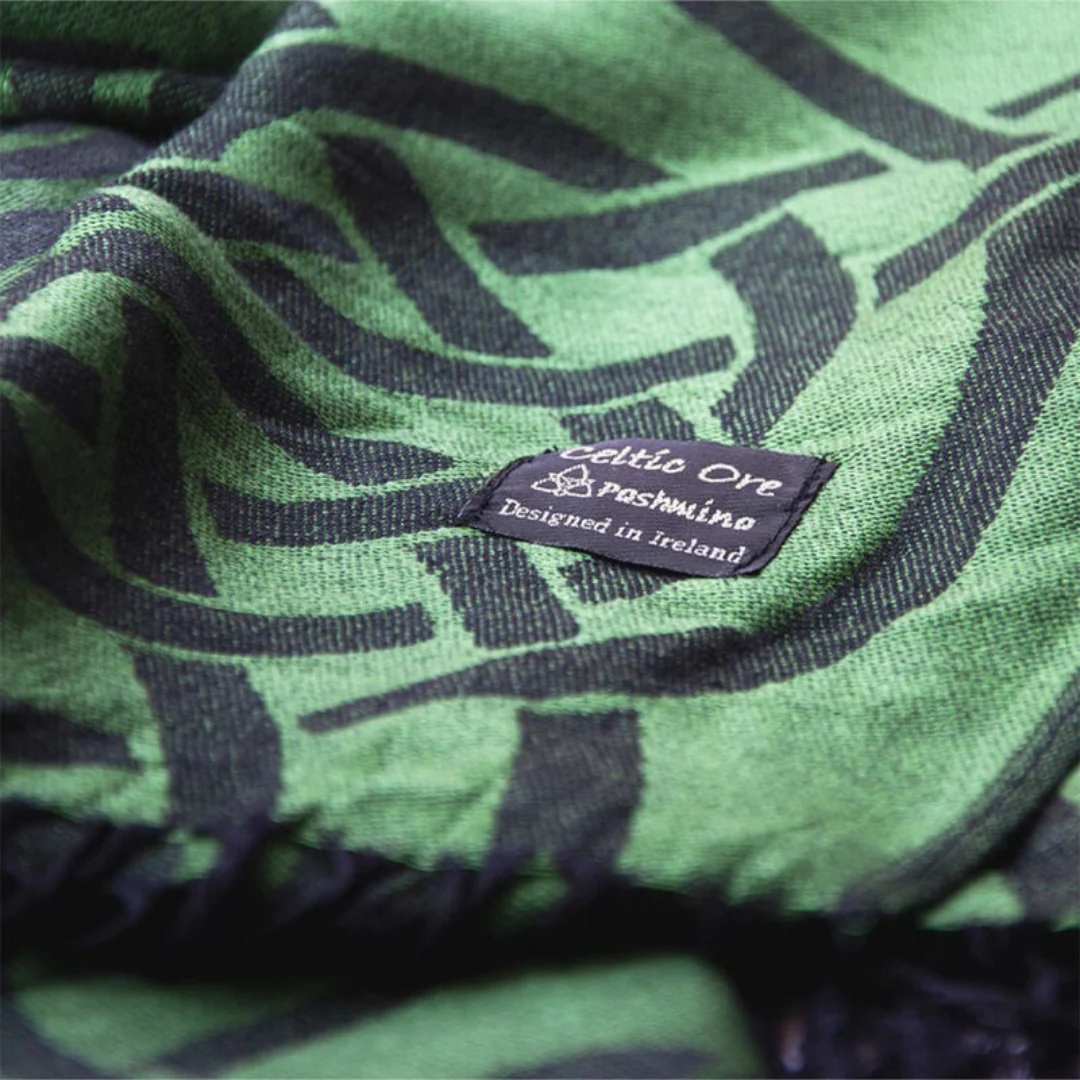 Celtic Knotwork Pashmina Scarf Dark Green - Image 5