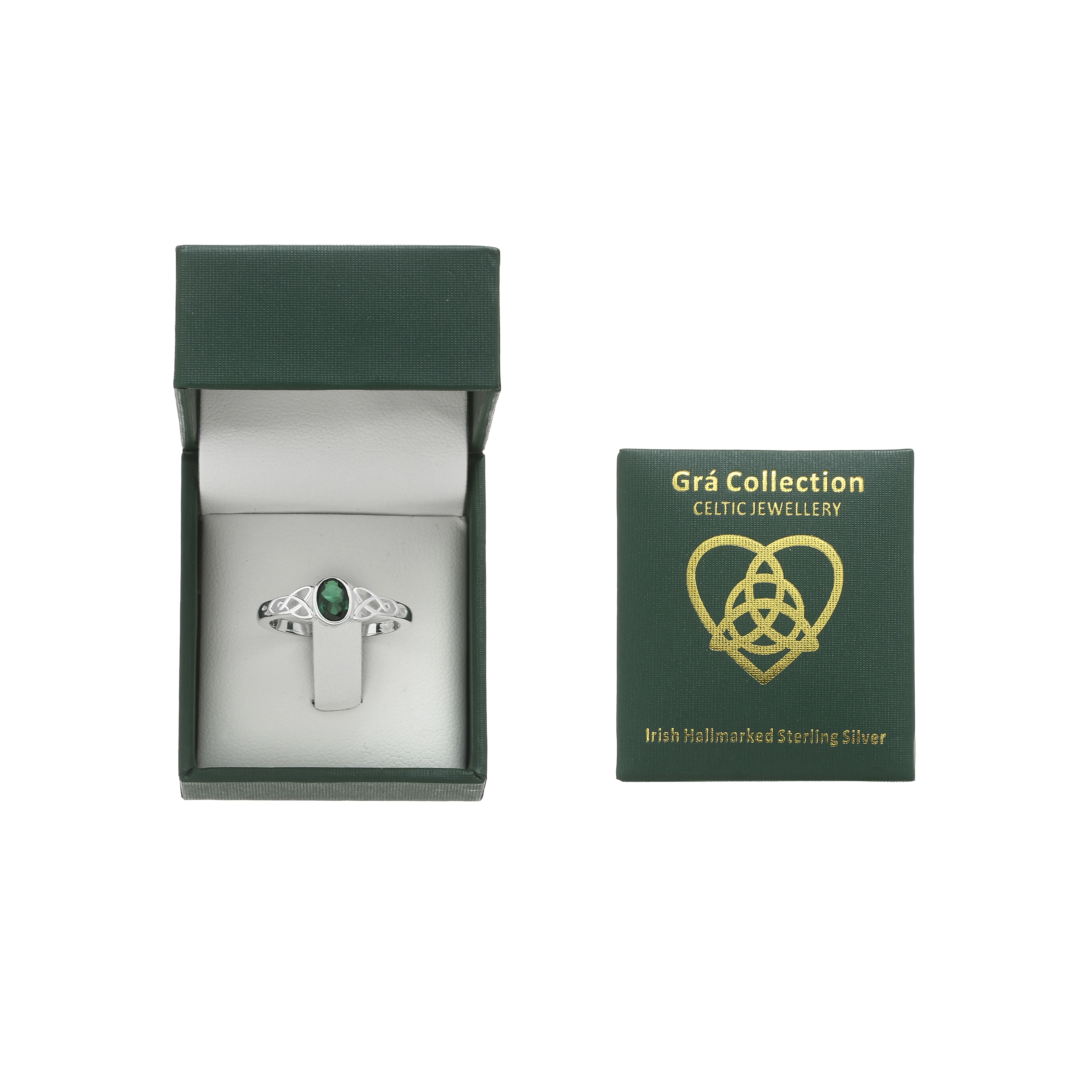 Celtic Ring With Green Stone - Image 4