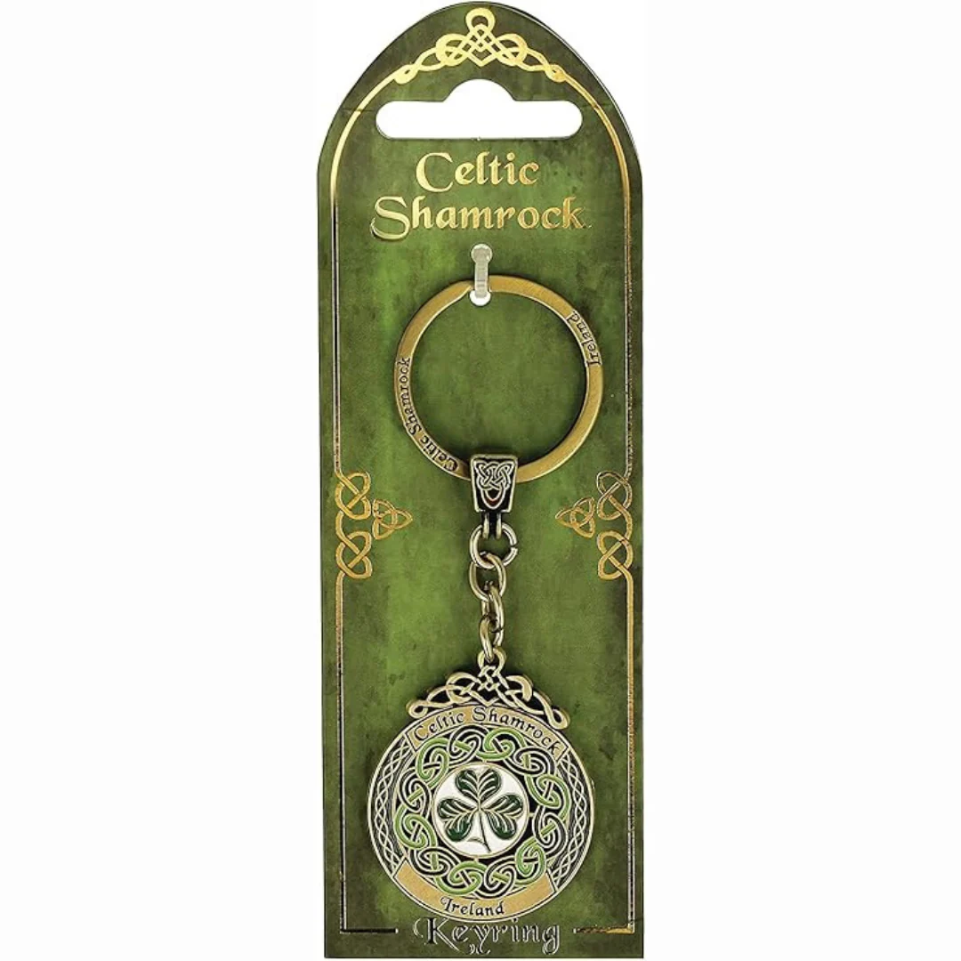 Celtic Shamrock Enamel Key Ring