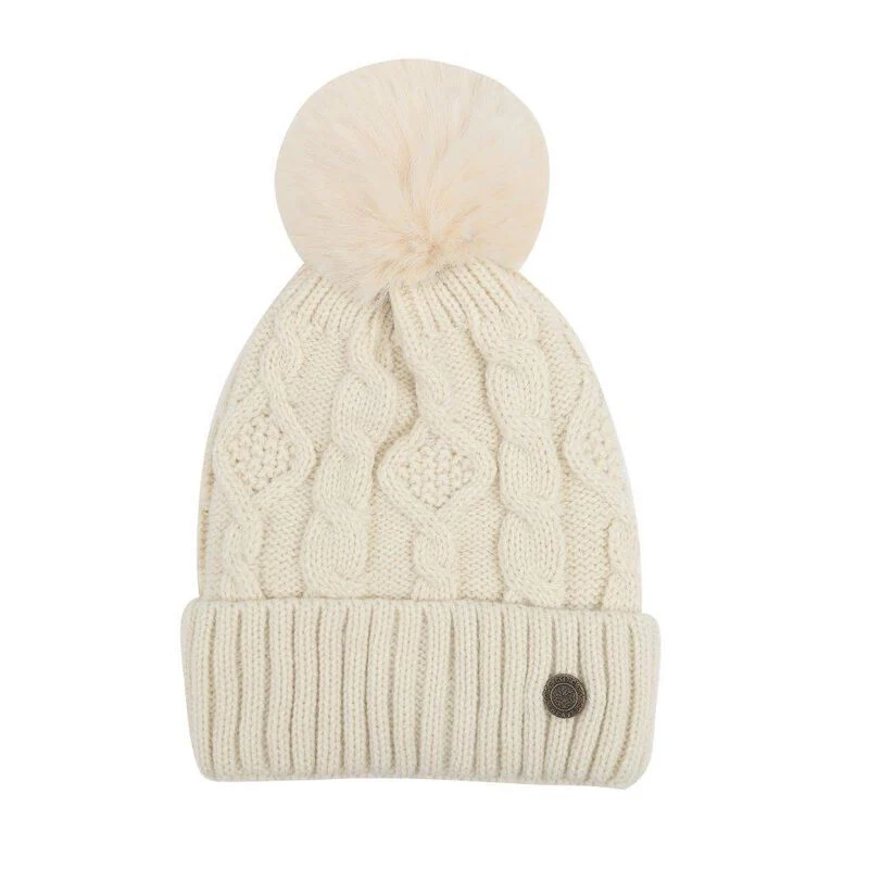 Celtic Weave Bobble Hat Cream