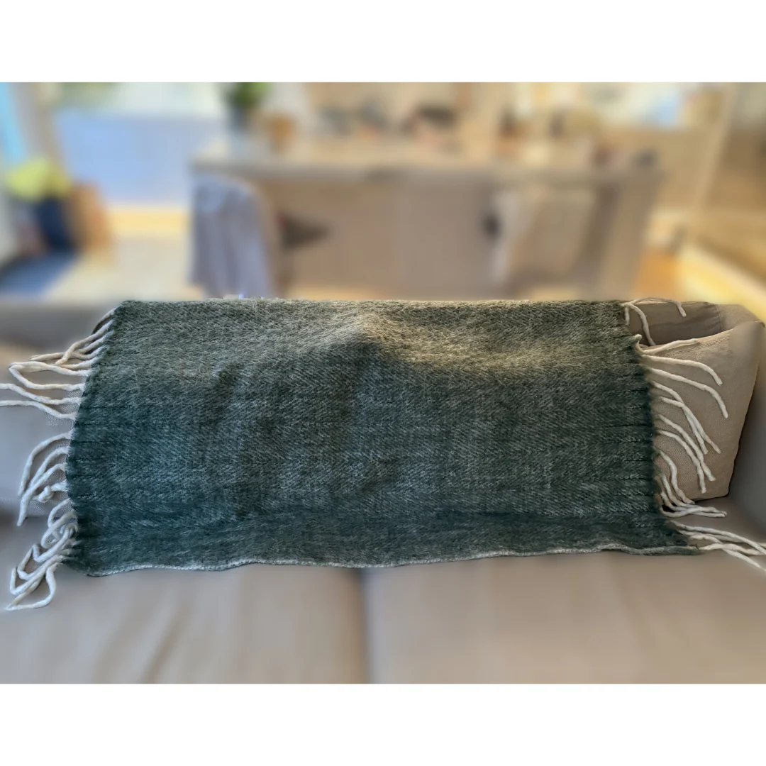 Celtic Weave Herringbone Throw Green - Image 2