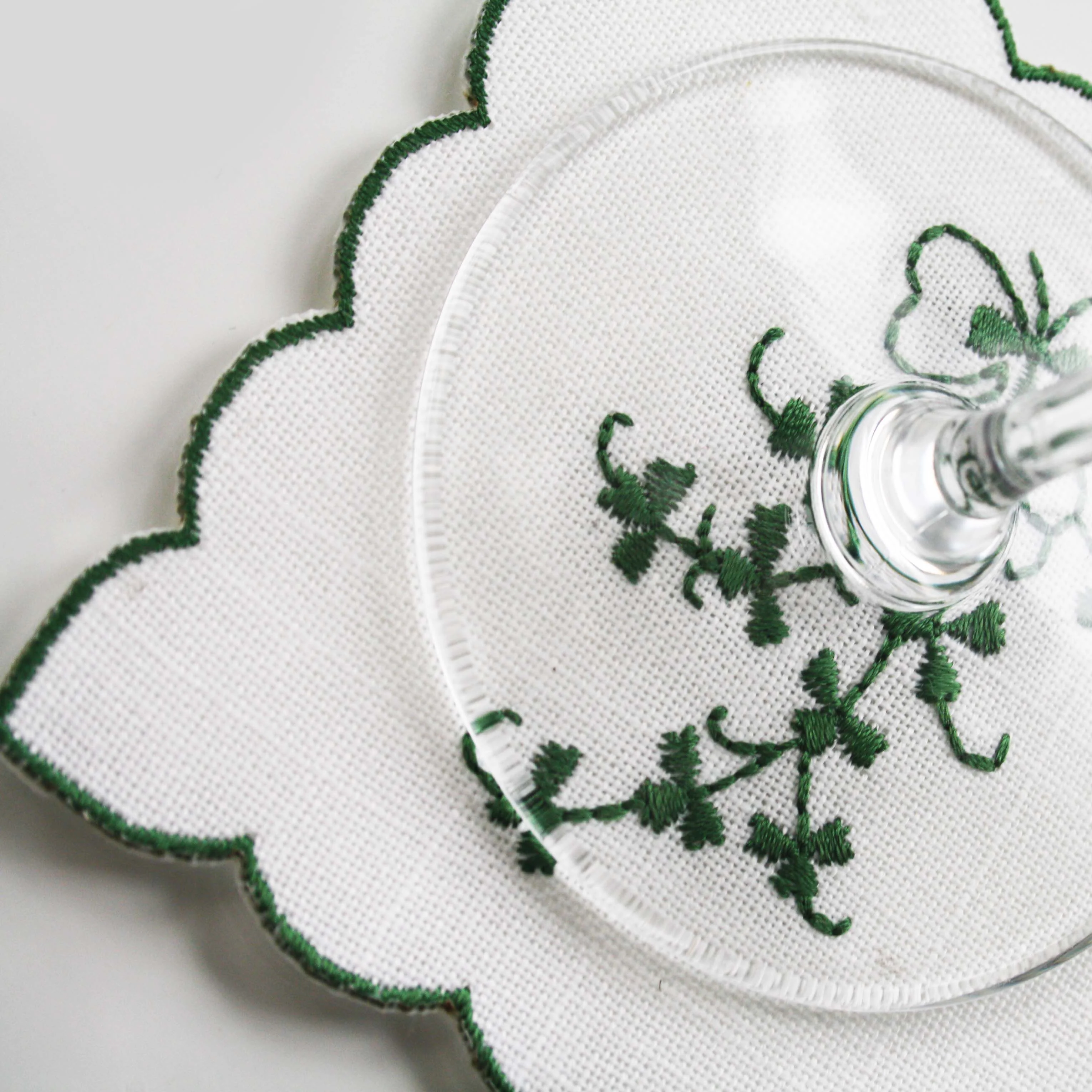 Celtic Weavers Kinsale Shamrock Embroidered 4” Square Mats 4-pack - Image 4