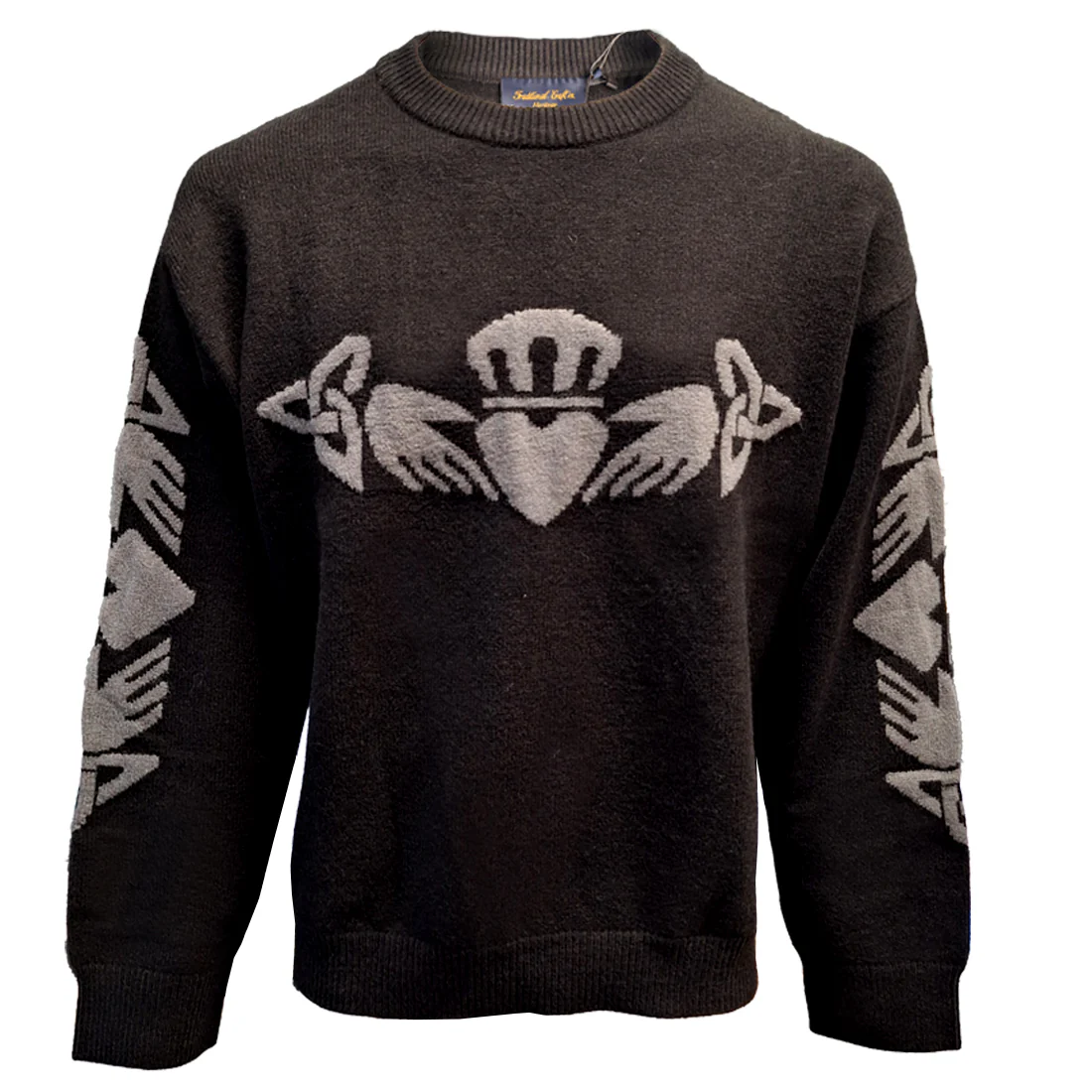 Claddagh Black and Grey Crew Neck Jumper