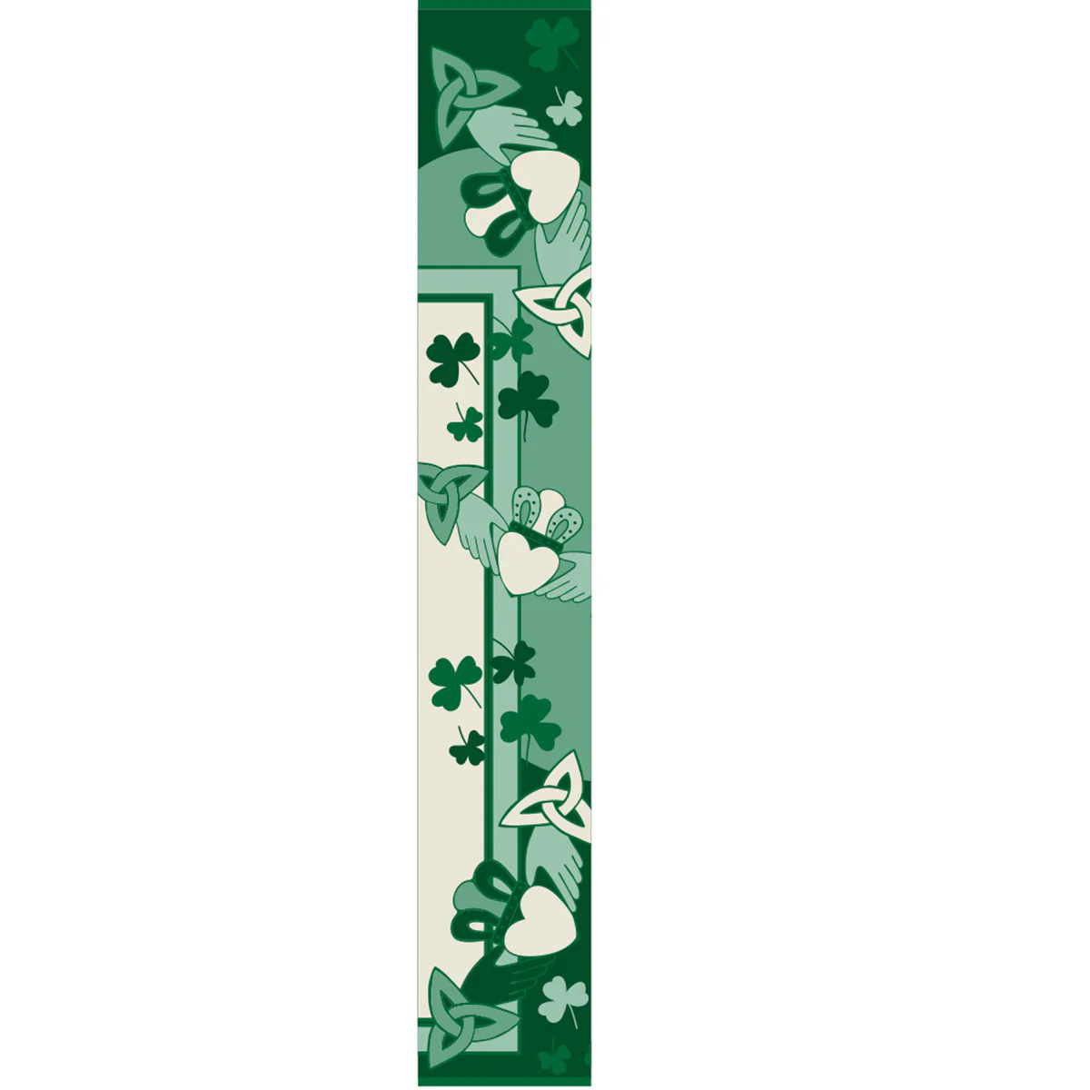 Claddagh Green and Cream Knit Scarf - Image 4