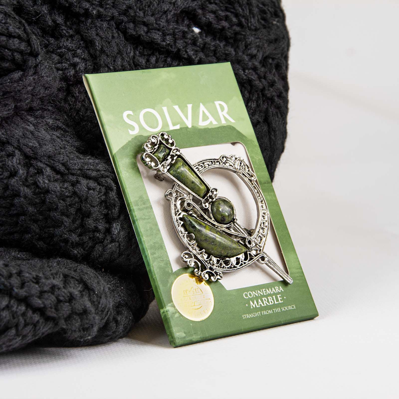 Connemara Marble Celtic Brooch - Image 6