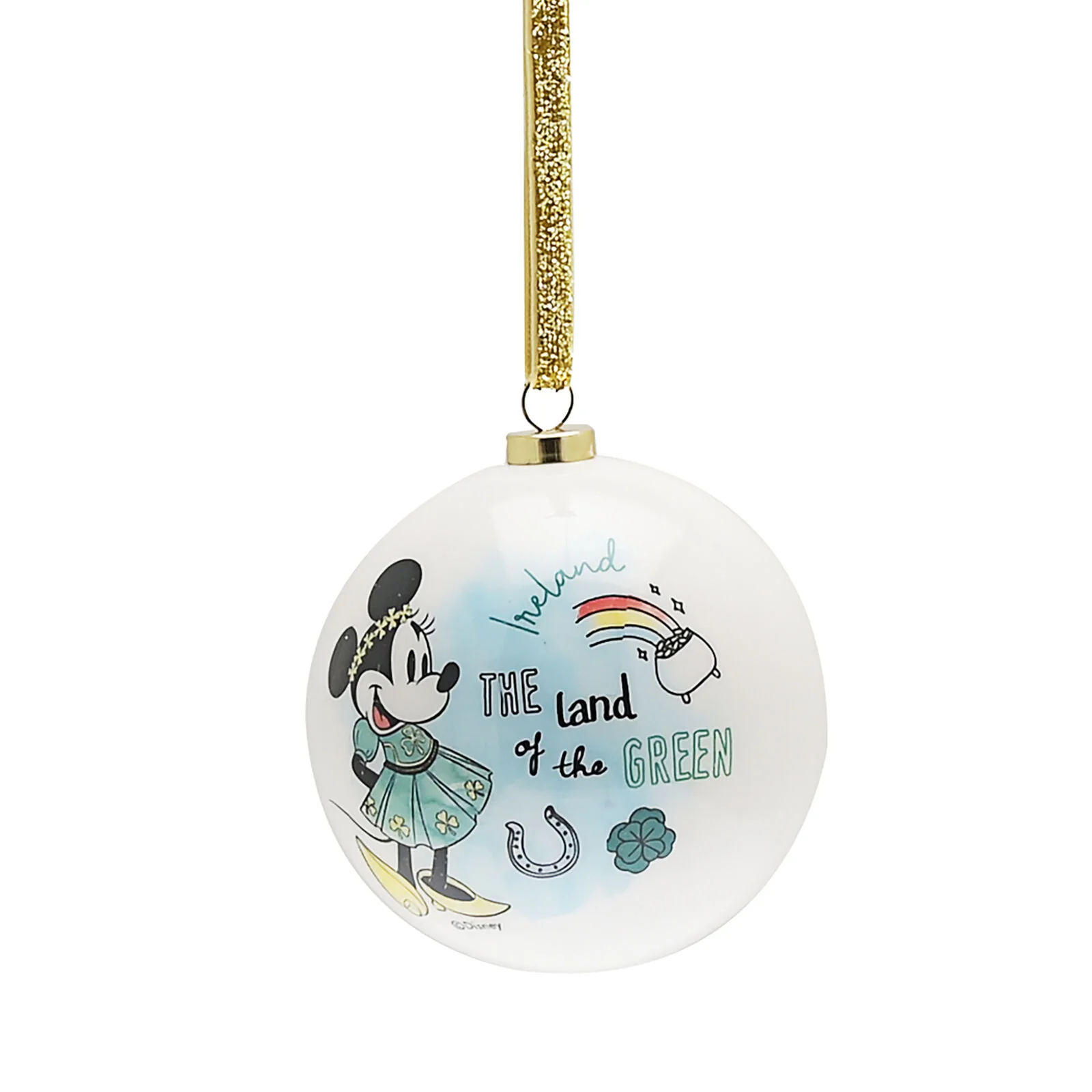 Disney Set Of 4 Irish Mickey & Minnie Baubles - Image 4