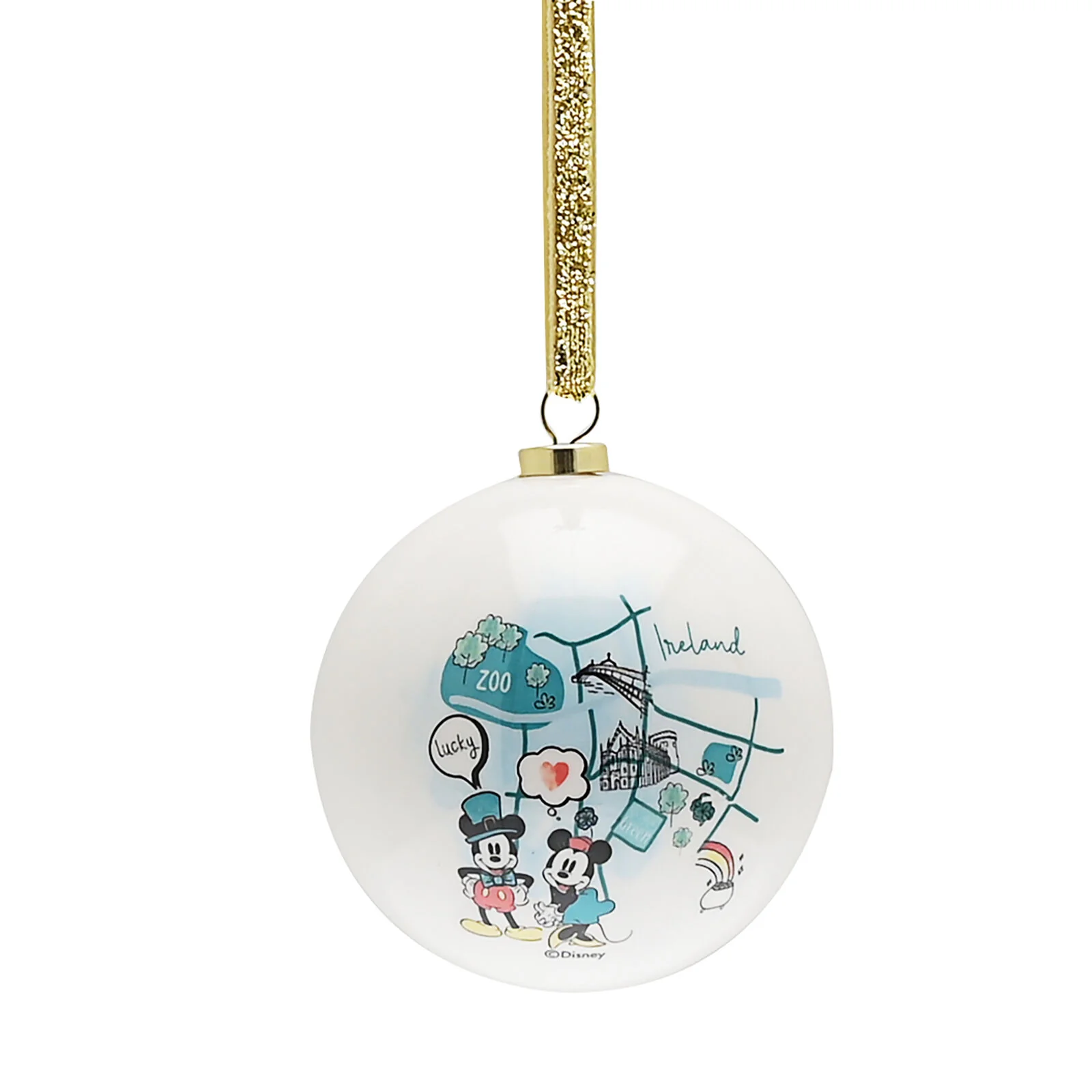 Disney Set Of 4 Irish Mickey & Minnie Baubles - Image 5