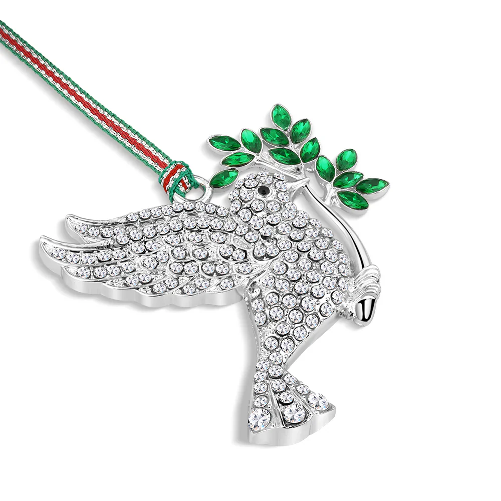 Dove with Olive Branch Christmas Tree Decoration - Image 2