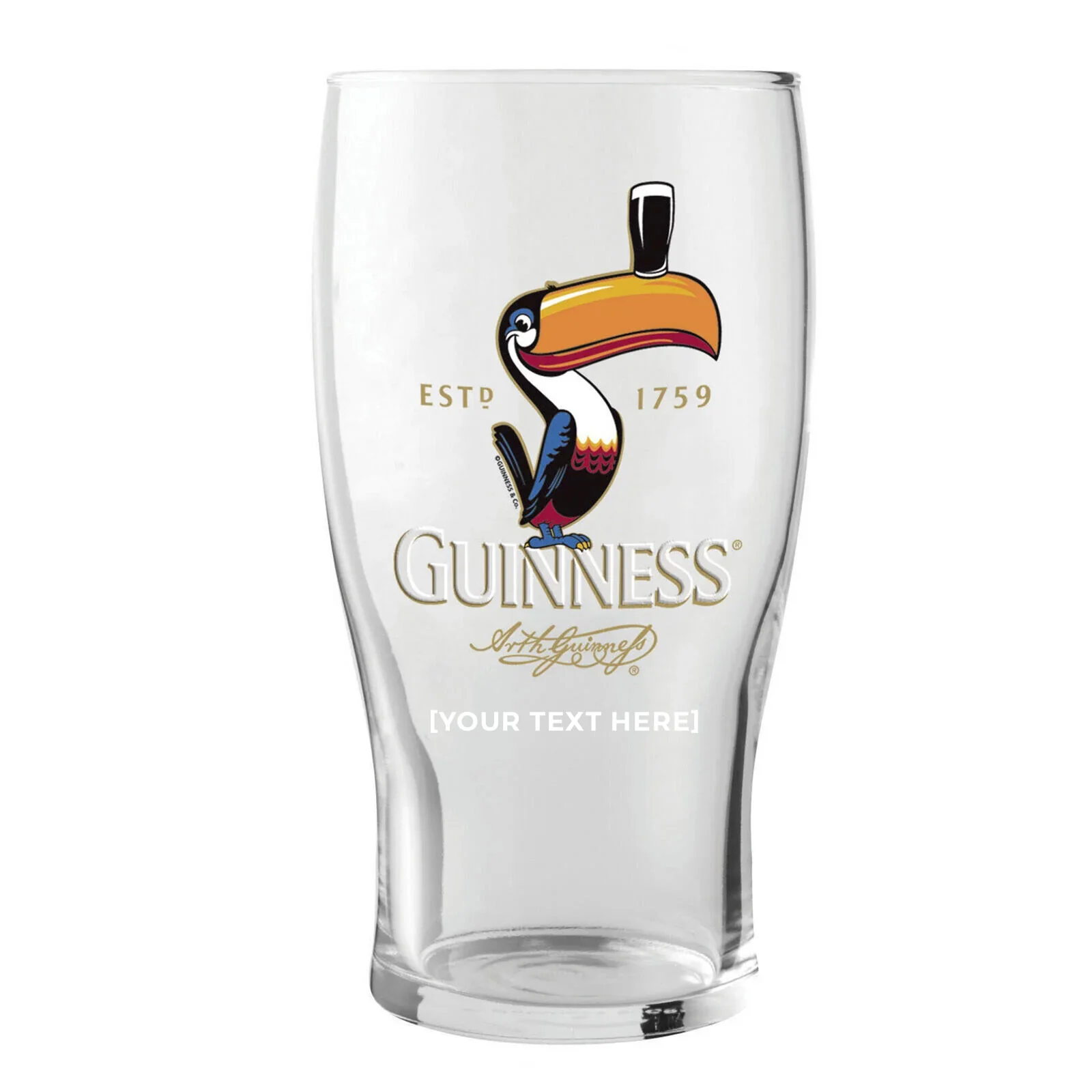 Engraved Guinness Toucan Pint Glass In Giftbox - Image 6