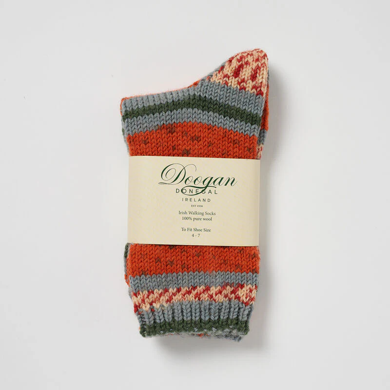Fair Isle Women's Socks Orange - Image 2