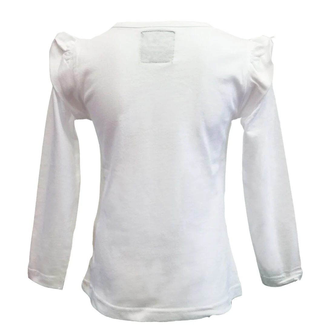 Girls Shamrock Ireland Green Sequin White Long Sleeve T-Shirt - Image 3