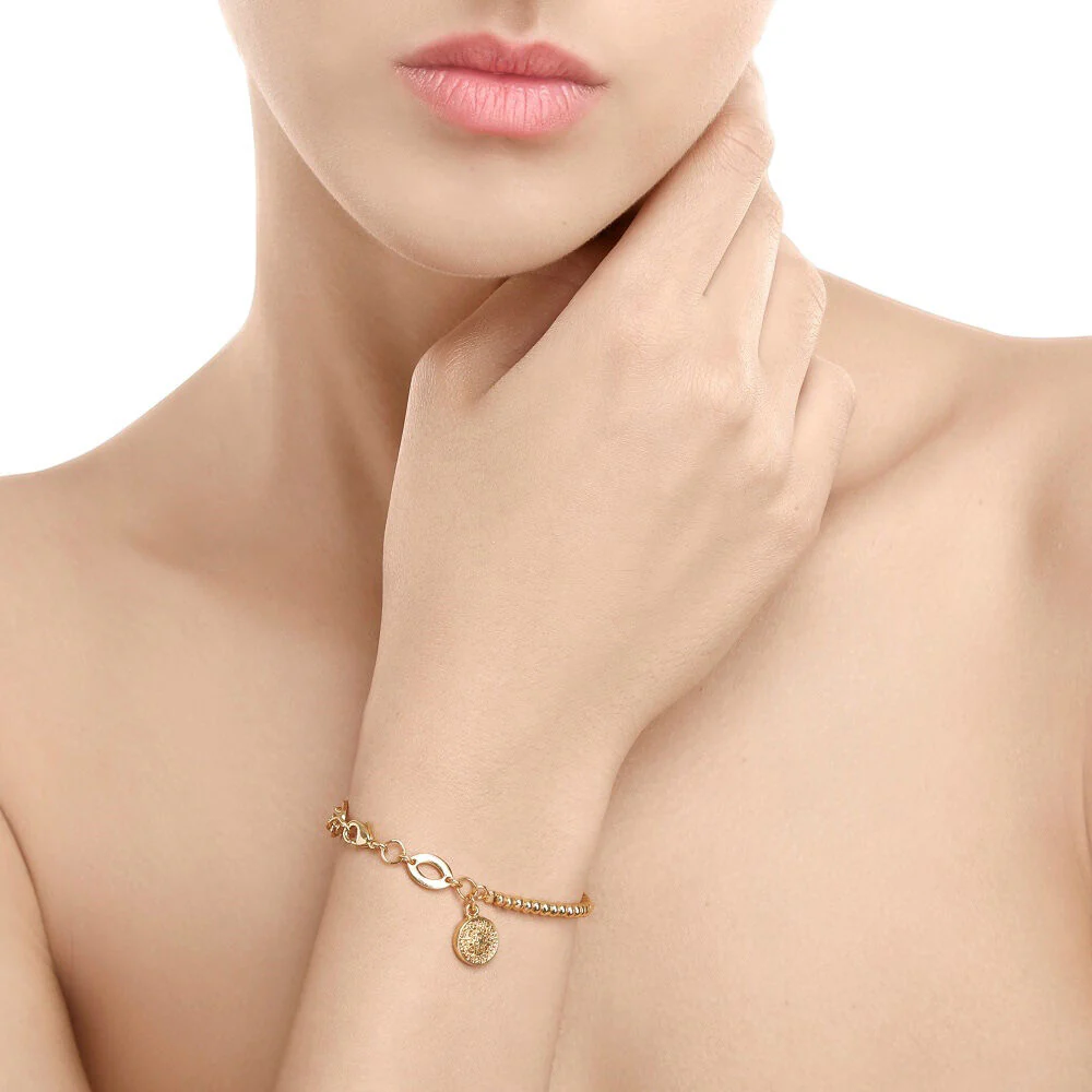 Gold Plated Amy Huberman Newbridge Silverware Beaded Bracelet - Image 2