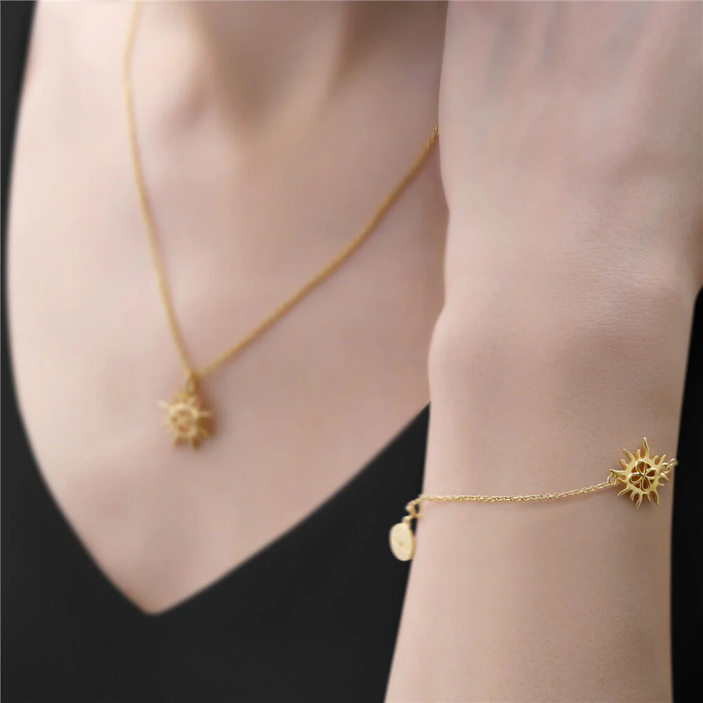 Gold Plated Amy Huberman Newbridge Silverware Bracelet With Sun - Image 2