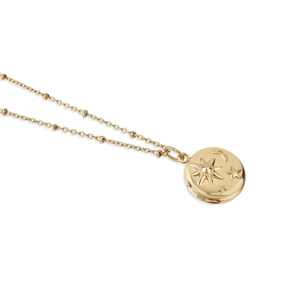 Gold Plated Amy Huberman Newbridge Silverware Locket With Sun Moon & Stars Design - Image 5