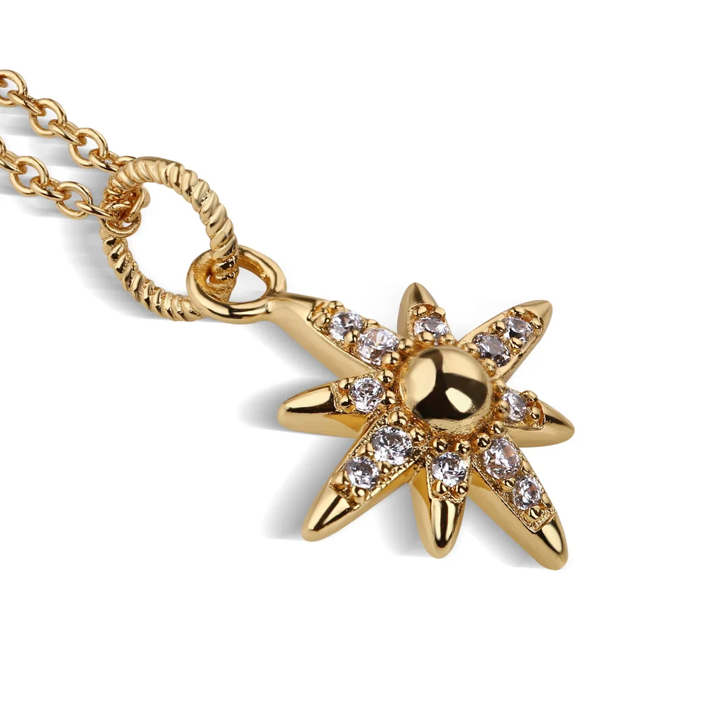 Gold Plated Star Pendant With Clear Stones Pendant - Image 4