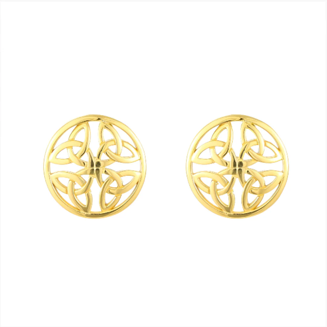 Gold Vermeil 4 Trinity Circle  Earrings