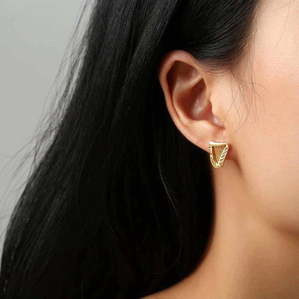 Gold Vermeil Harp Earrings - Image 2