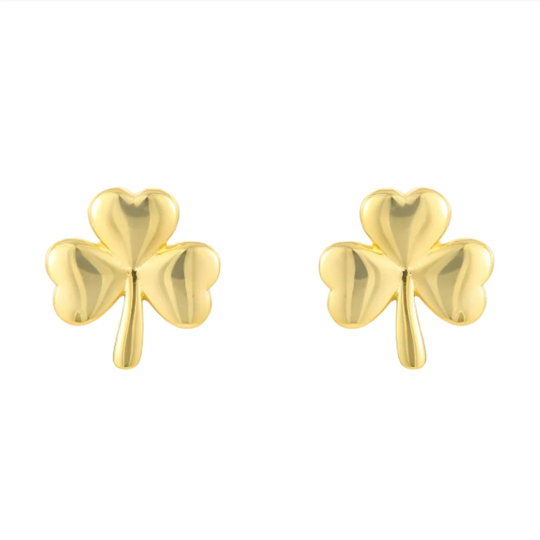 Gold Vermeil Shamrock Earrings