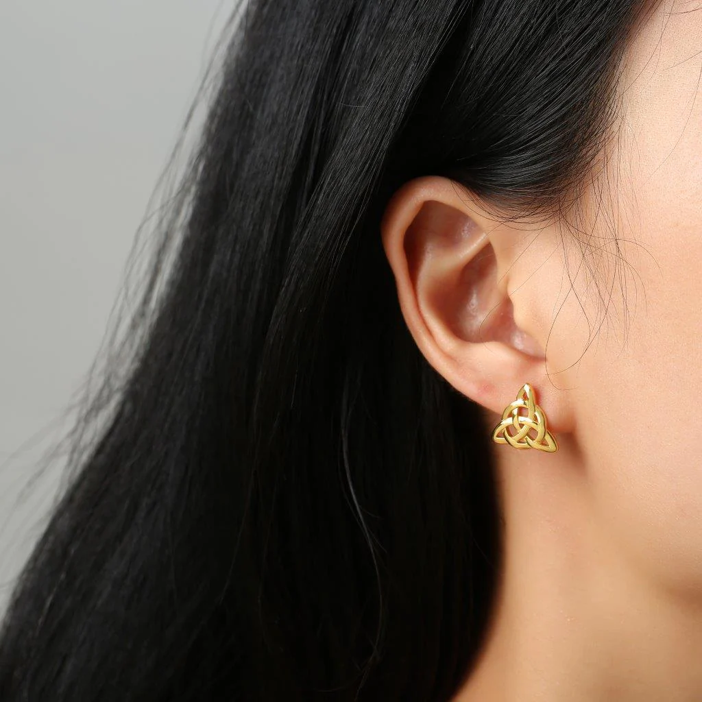Gold Vermeil Trinity Circle Earrings - Image 2