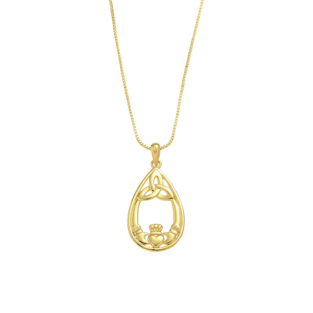 Gold Vermeil Trinity Claddagh Pendant