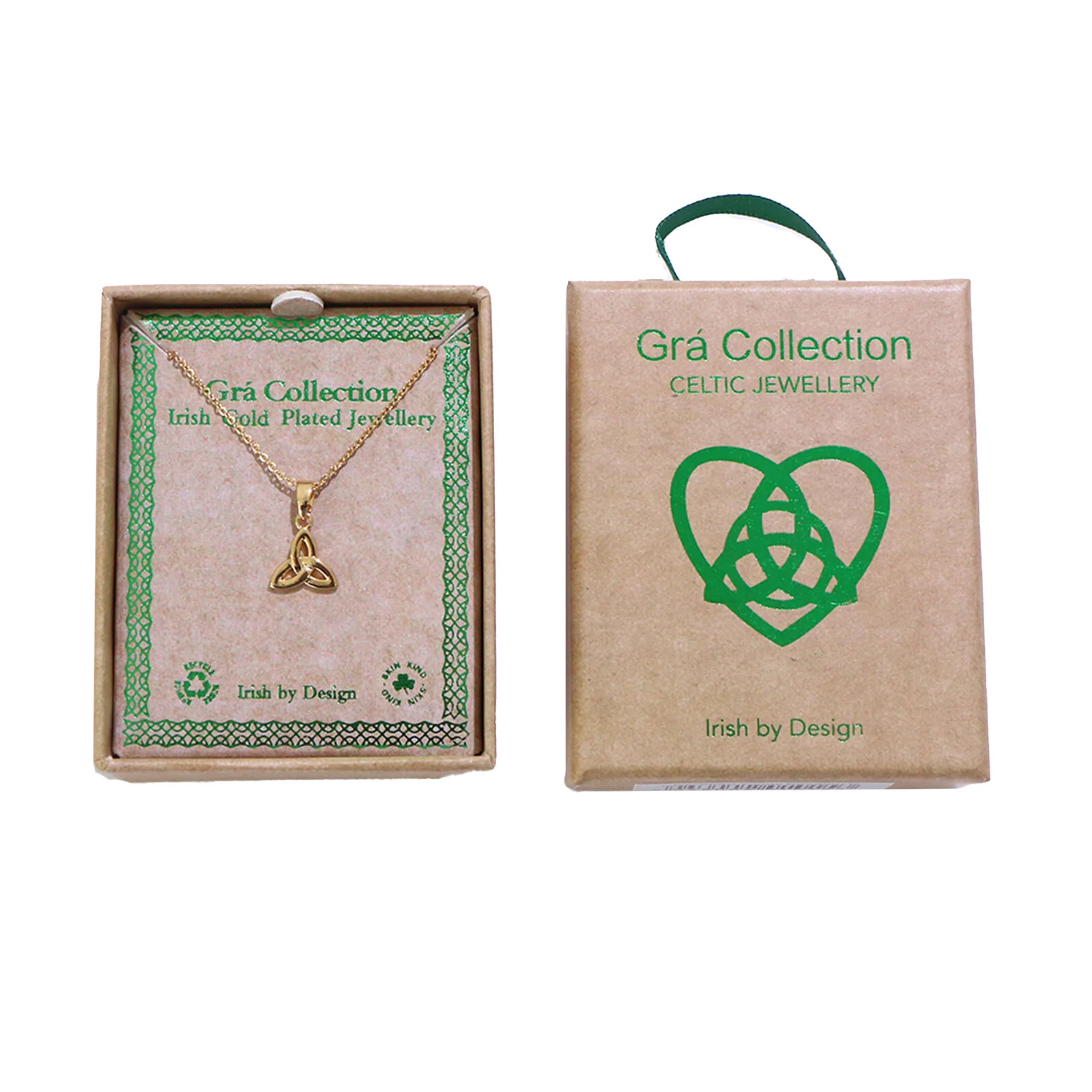 Grá Collection Gold Plated Trinity Knot Necklace - Image 3