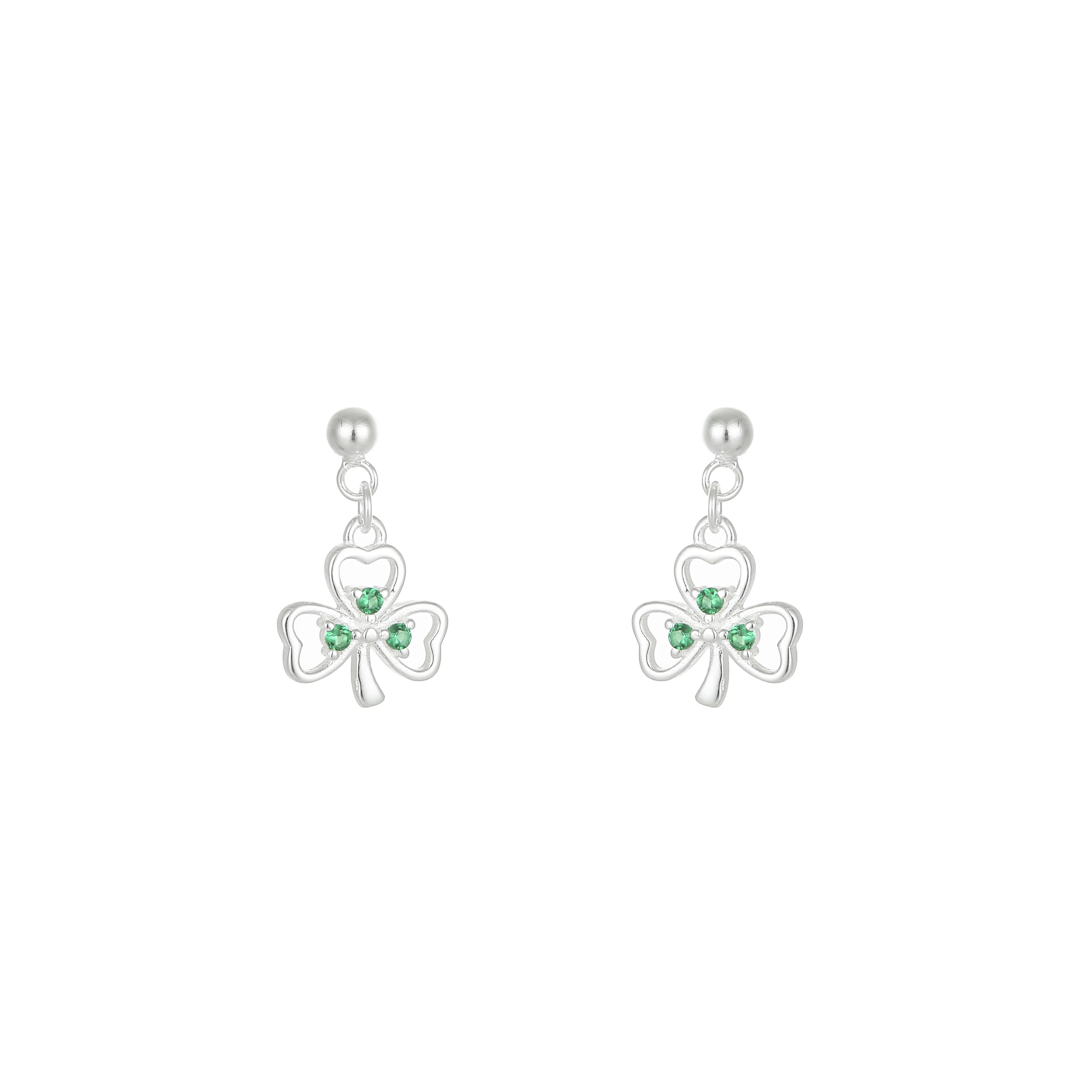 Grá Collection Shamrock Green Earrings Sterling Silver - Image 2
