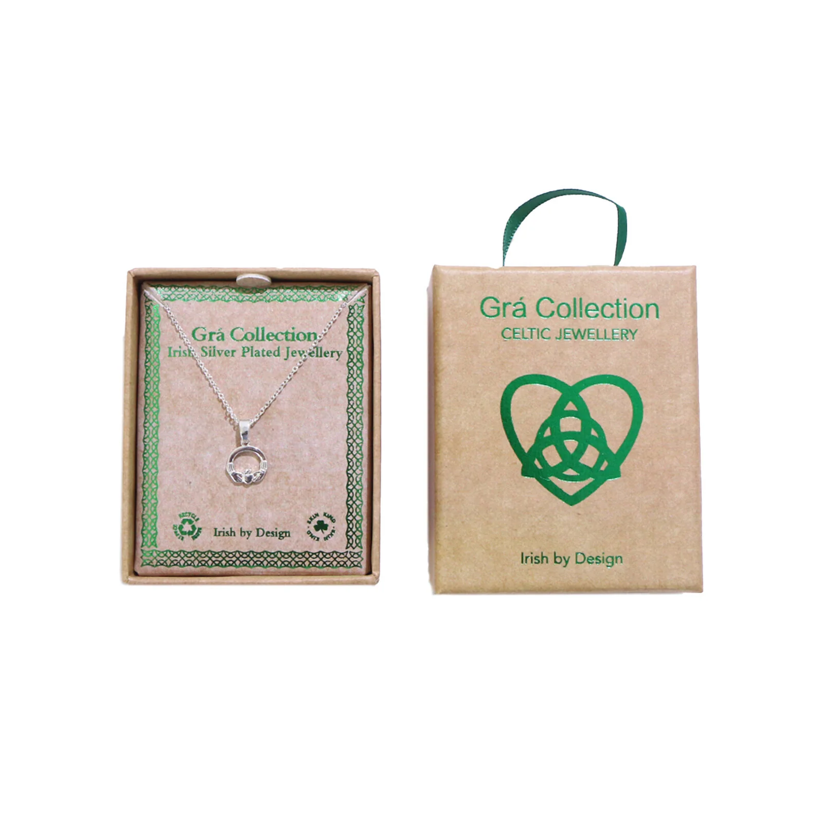 Grá Collection Silver Plated Claddagh Necklace - Image 3